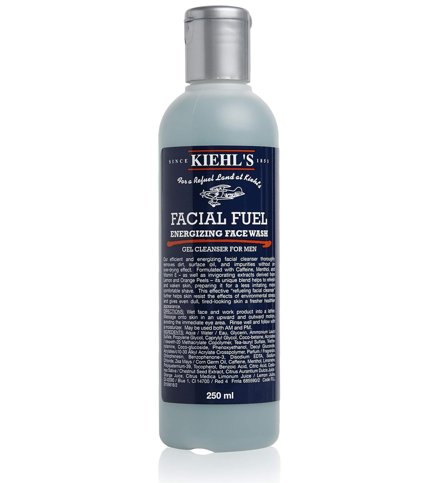 Kiehl's Facial Fuel Energizing Face Wash Gel Cleanser for Men 8.4 oz - Buy Online on GoSupps.com