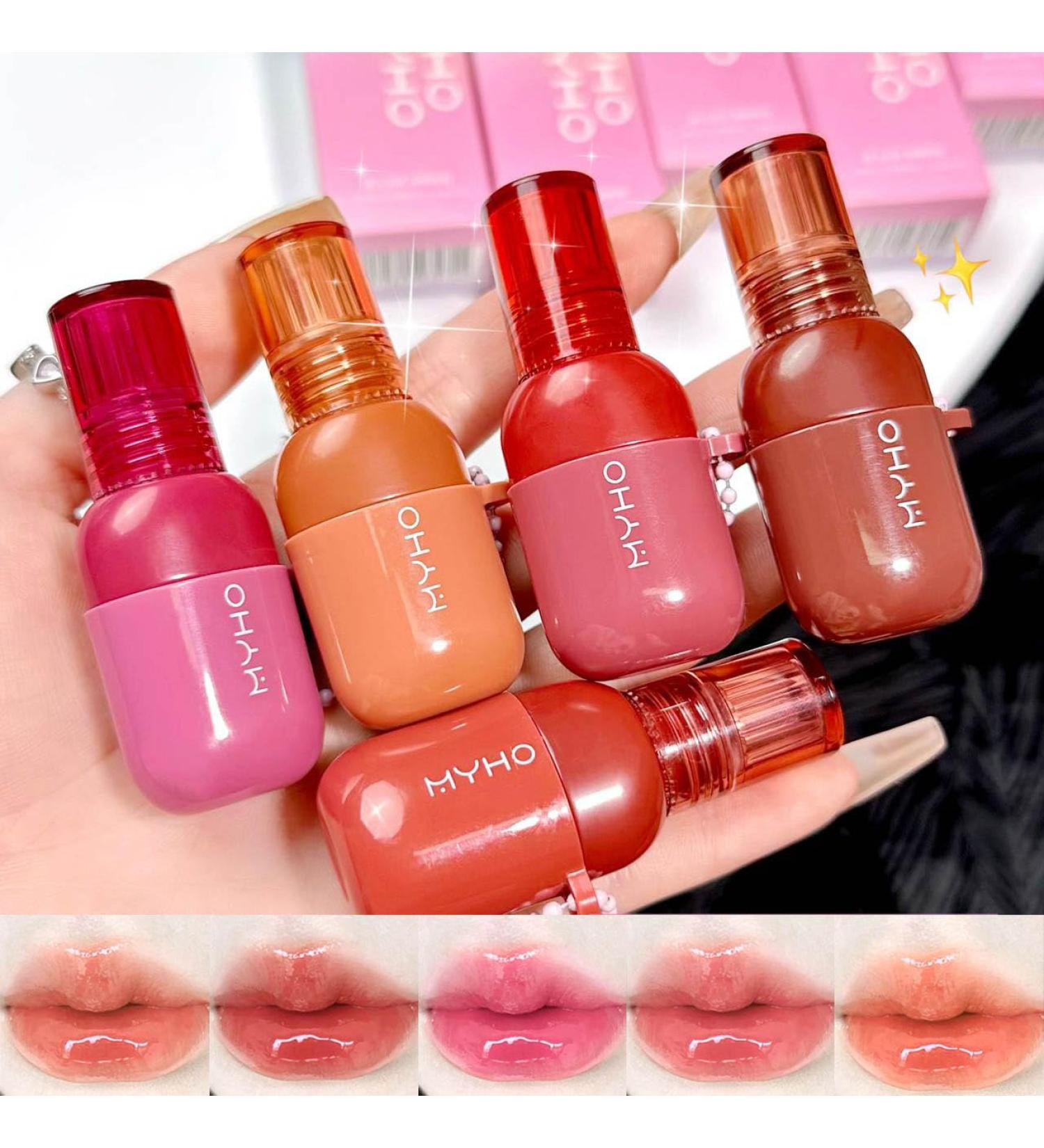 Cute Lip Gloss Lip Glaze Liquid Lipstick Lip Gloss Moisturizer Hydrating Tinted Lip Balm with Gift Box - Buy Online on GoSupps.com