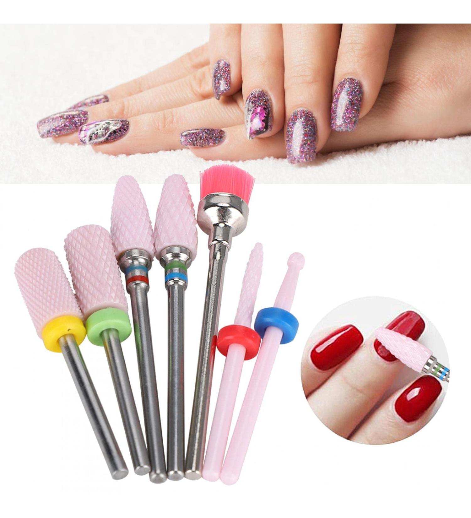 Professional Ceramic Nail Drill Grinding Head Suit for Hard Gel & Acrylic Nail Art 6 Pieces - Buy Online on GoSupps.com