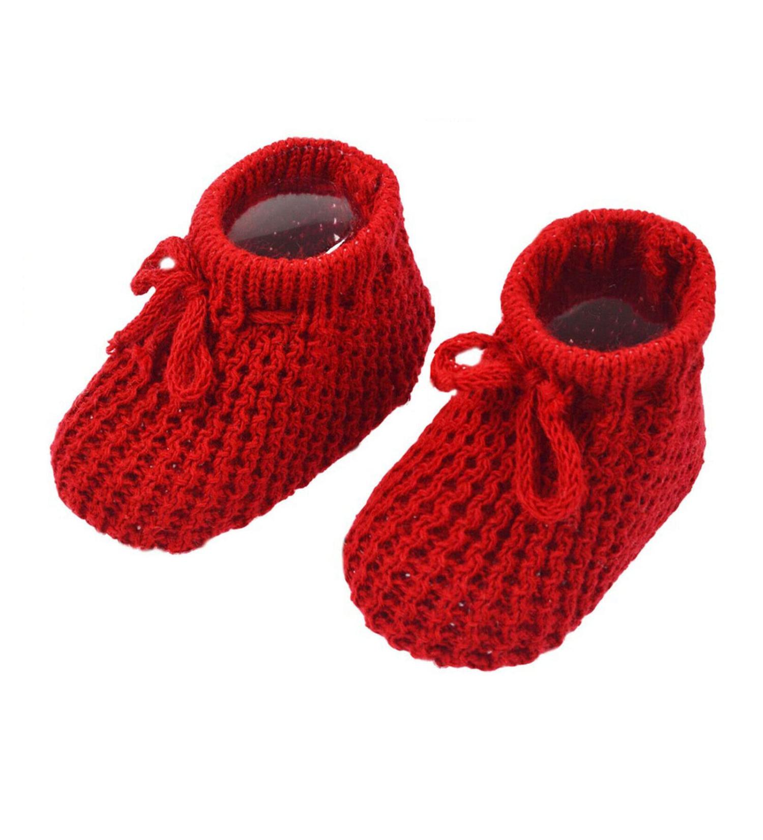 Royal Icon Baby Booties 0-3 Months | Warm & Safe Baby Slippers for Boys & Girls | Newborn Baby Boots Ri401 Red - Buy Online on GoSupps.com