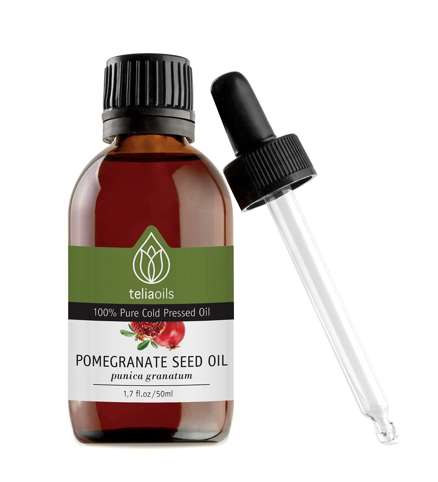 Teliaoils Pomegranate Seed Oil - 100% Pure Organic Cold Pressed Oil For Natural Facial Skin Care - Strong Antioxidant With Anti Aging Action- Unrefined Extra Virgin Pharmaceutical Grade- 50ml - Buy Online on GoSupps.com