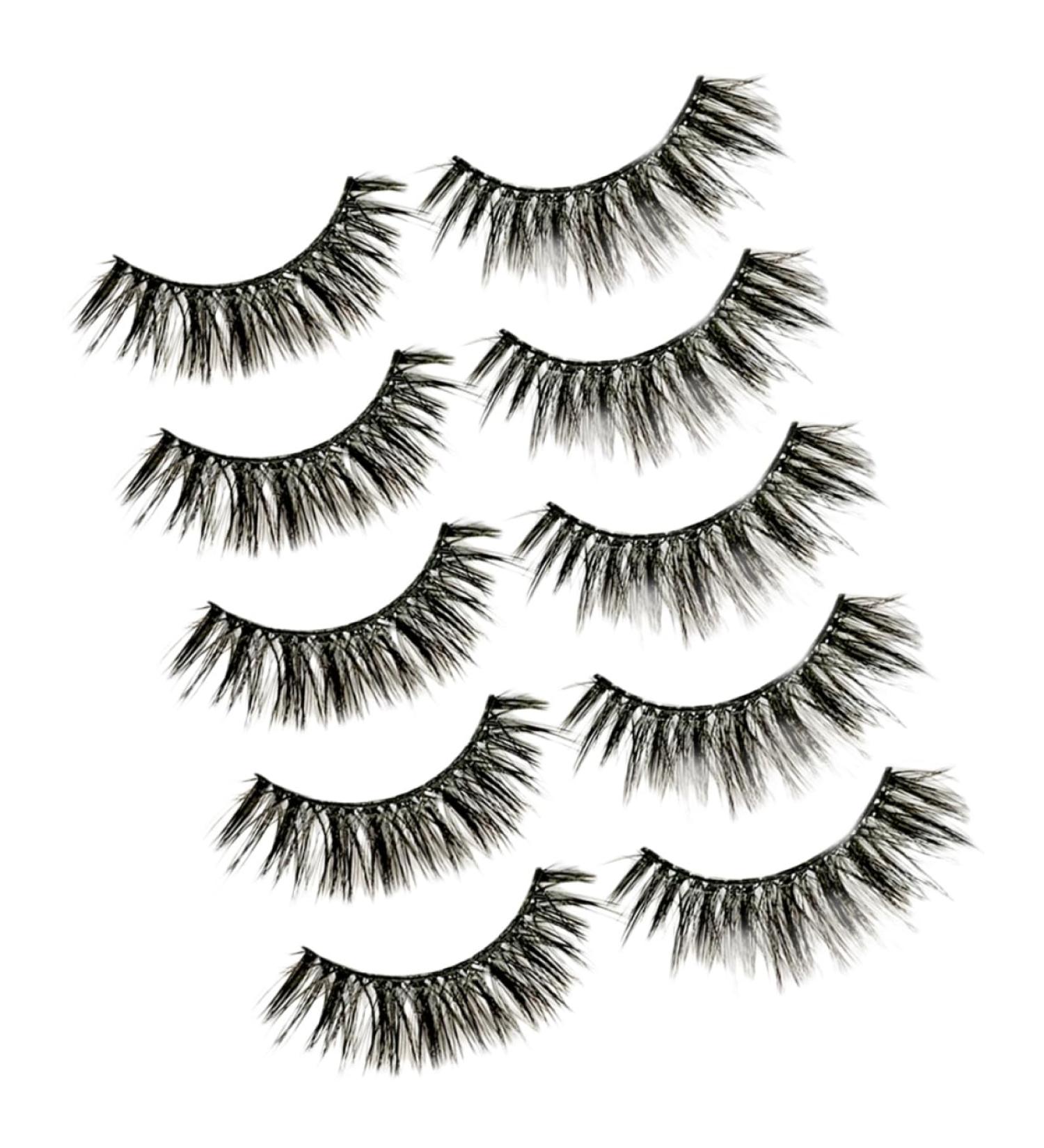 minkissy 5 Pairs Natural False Lashes Natural Fake Eyelashes Cross Eyelashes Natural Eyelashes Black Dense 3d Dense Eyelash - Buy Online on GoSupps.com