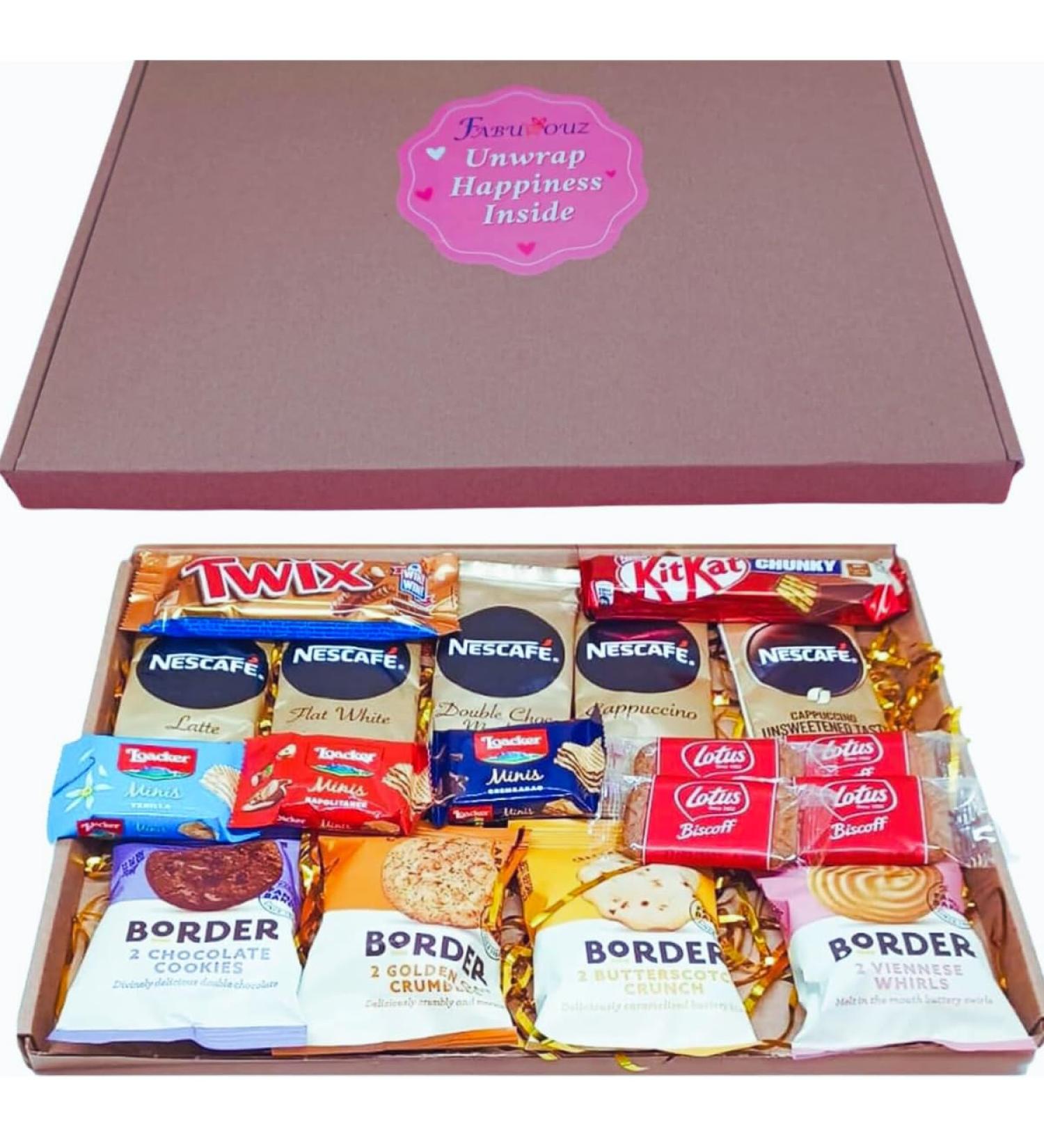 18pc Coffee Chocolate Gift Set Coffee Sachets Biscuits Chocolate Bars Letterbox Gifts Get Well Soon Gifts for Men Birthday Anniversary Valentine Gifts for her Women Mum Dad Fathers Mothers Day Gifts - Buy Online on GoSupps.com