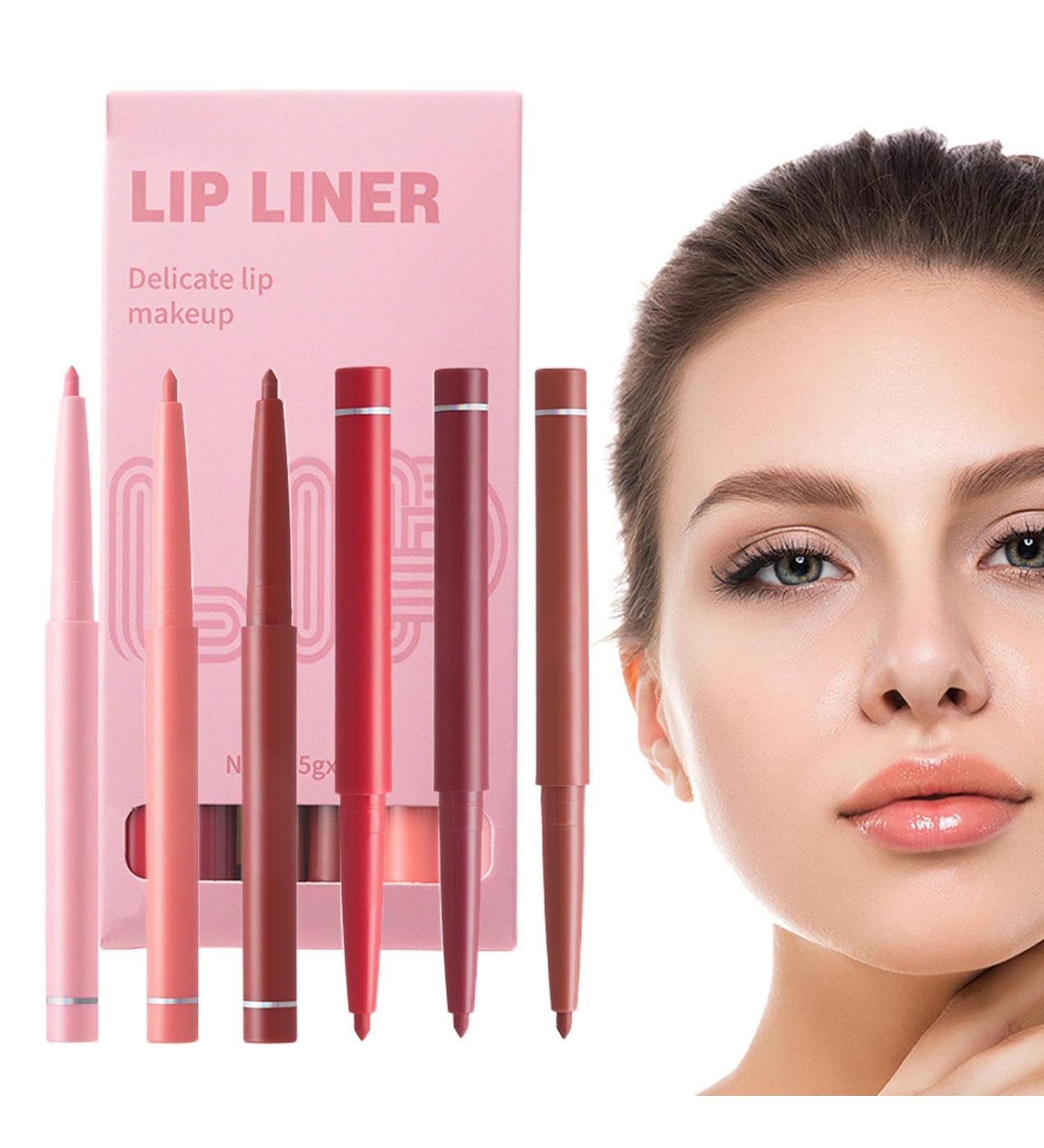  Sghtil Lip pencils lip liner set 6 waterproof lip pencils long-lasting smudge-proof lip liner matte lipstick lip pencil kit precise liner - Buy Online on GoSupps.com