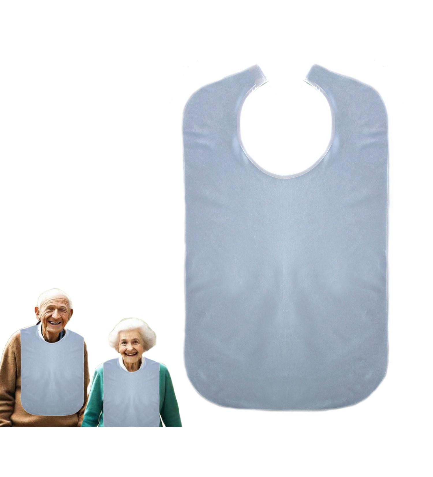 Cre9tive Waterproof Bib for Adults - Blue Eating Apron for Seniors | International Shipping Available - Buy Online on GoSupps.com