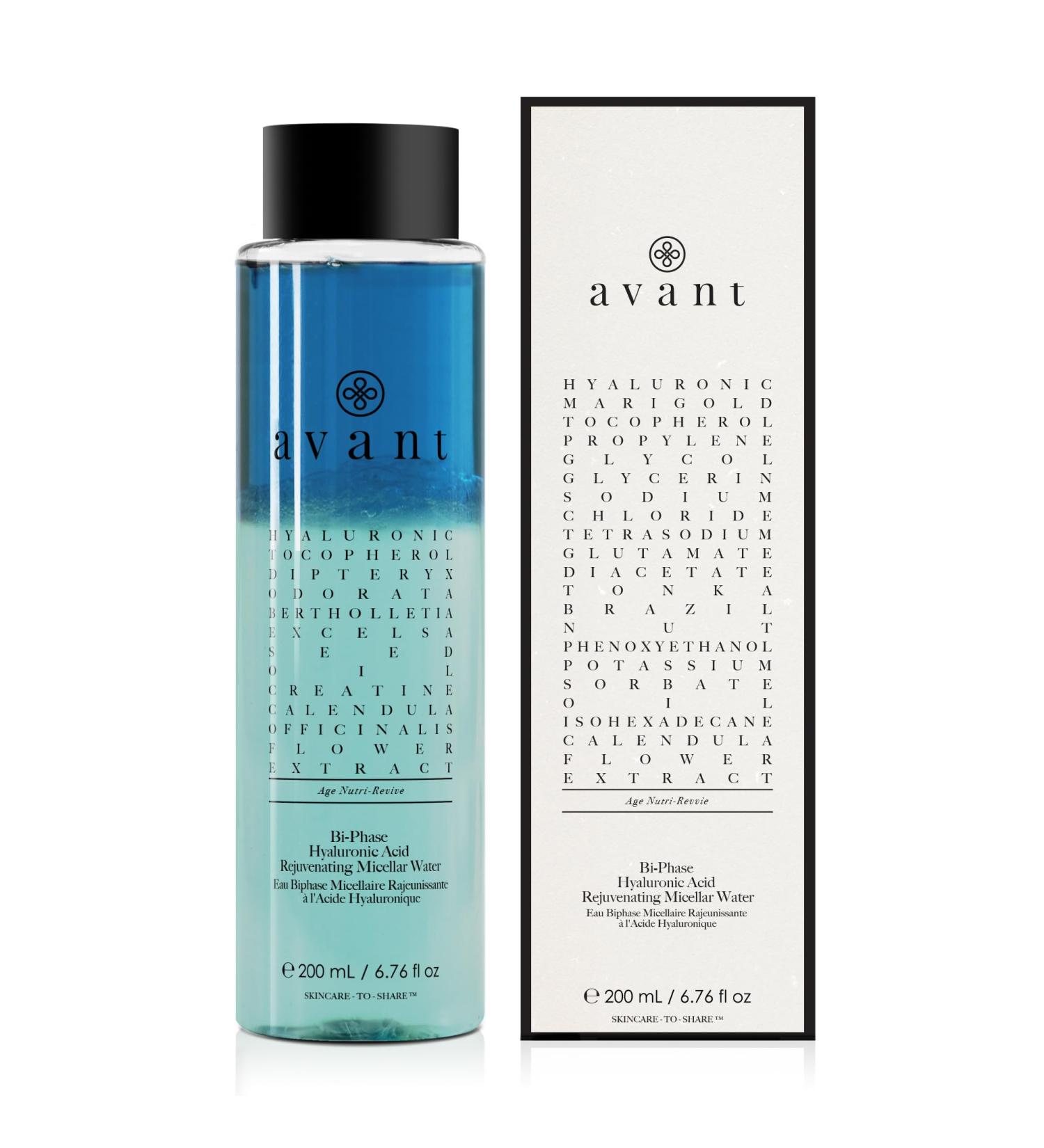 Avant Bi-Phase Hyaluronic Acid Micellar Water - Anti-Aging Brightening & Wrinkle-Reducing Treatment | 6.76 fl oz - Buy Online on GoSupps.com