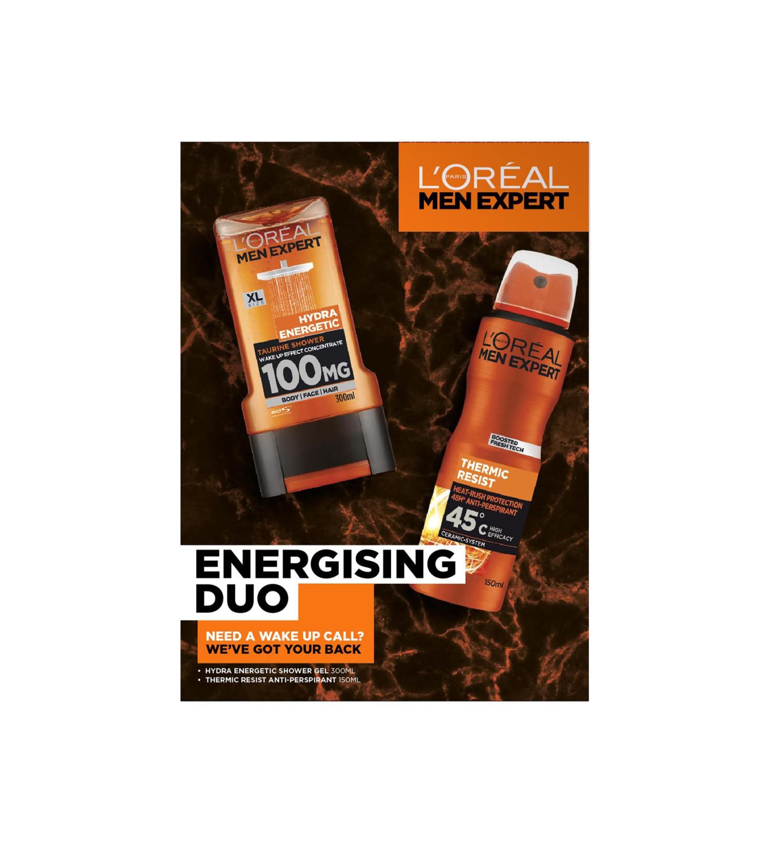 L'Oreal Men Expert Energising Duo Gift Set - Shower Gel & Anti-Perspirant Routine for Men - Buy Online on GoSupps.com