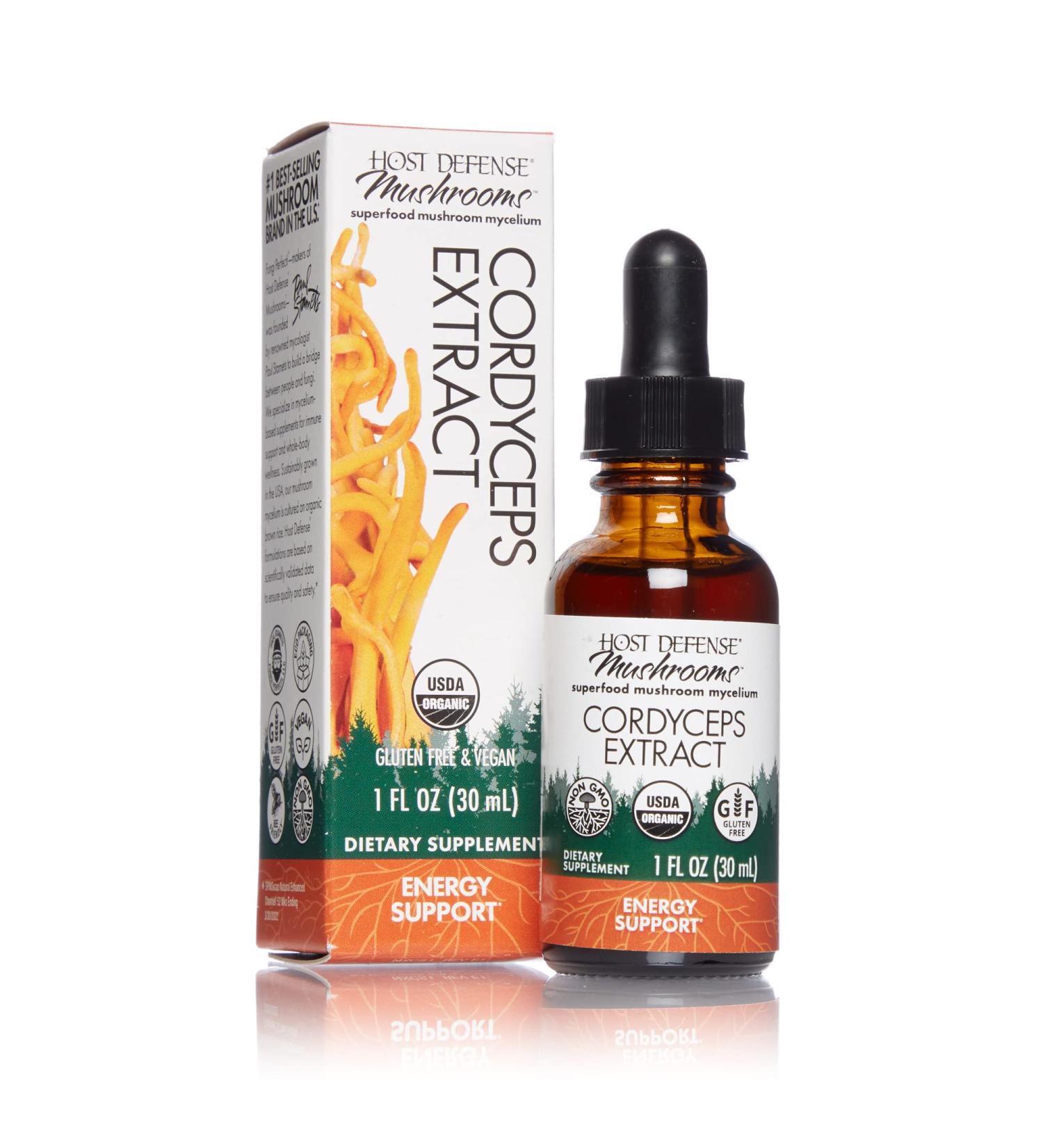 Host Defense Cordyceps Extract 1 fl oz - Energy & Stamina Support Mushroom Supplement - Buy Online on GoSupps.com