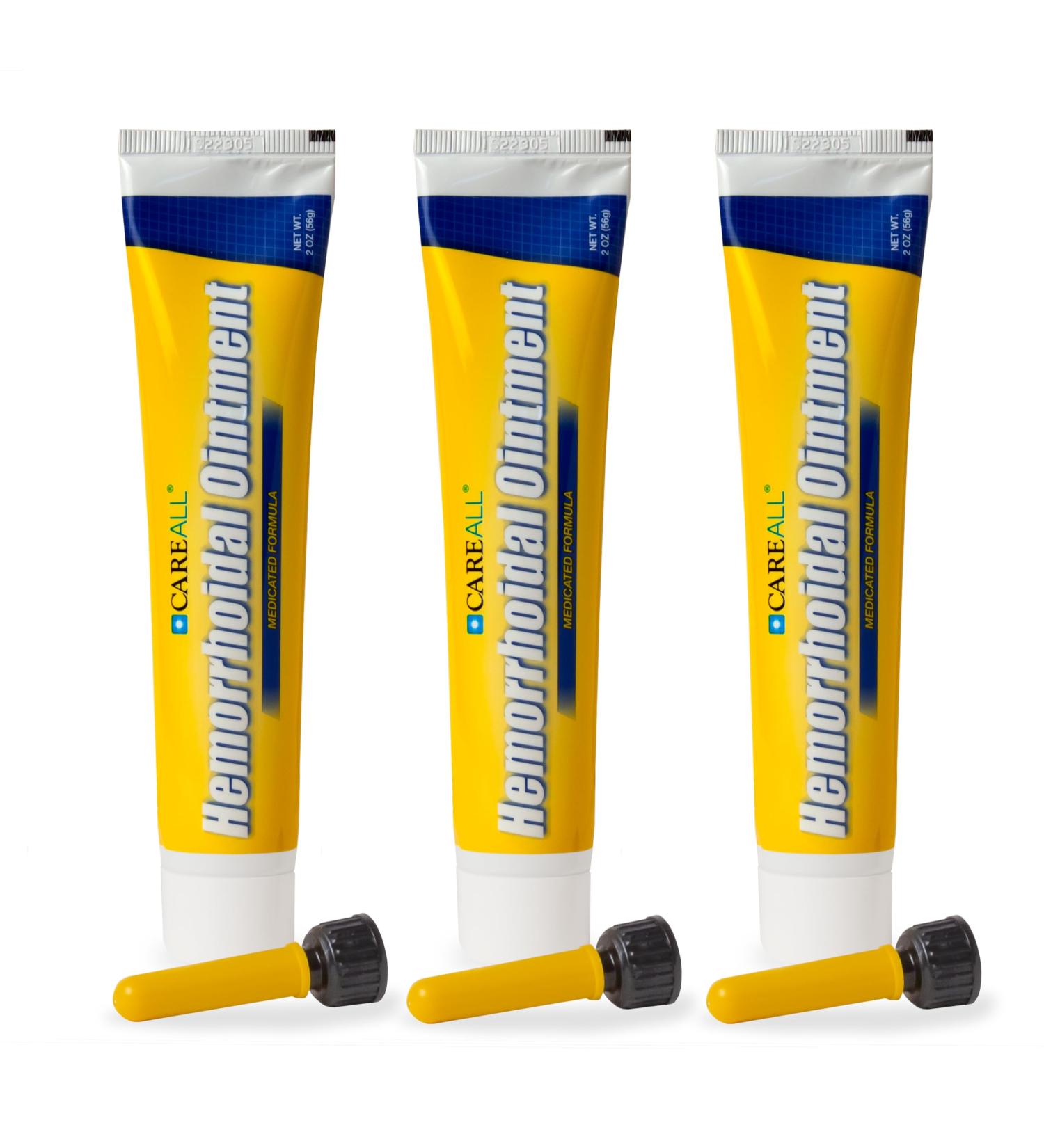 CareAll Hemorrhoidal Ointment 2.0 oz with Applicator (3 Pack). Helps Relieve Burning Itching and Discomfort Associated with Inflamed Hemorrhoidal Tissues. Dye Phthalate and Fragrance Free - Buy Online on GoSupps.com