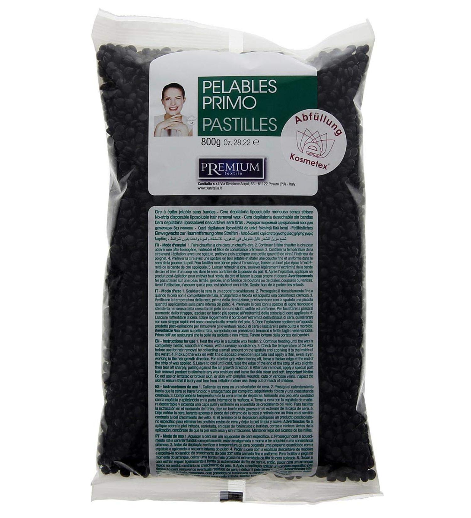 Premium Black Wax Pelables Primo - Flexible Wax Beads for Stripless Waxing Kosmetex 800g - International Shipping Available - Buy Online on GoSupps.com