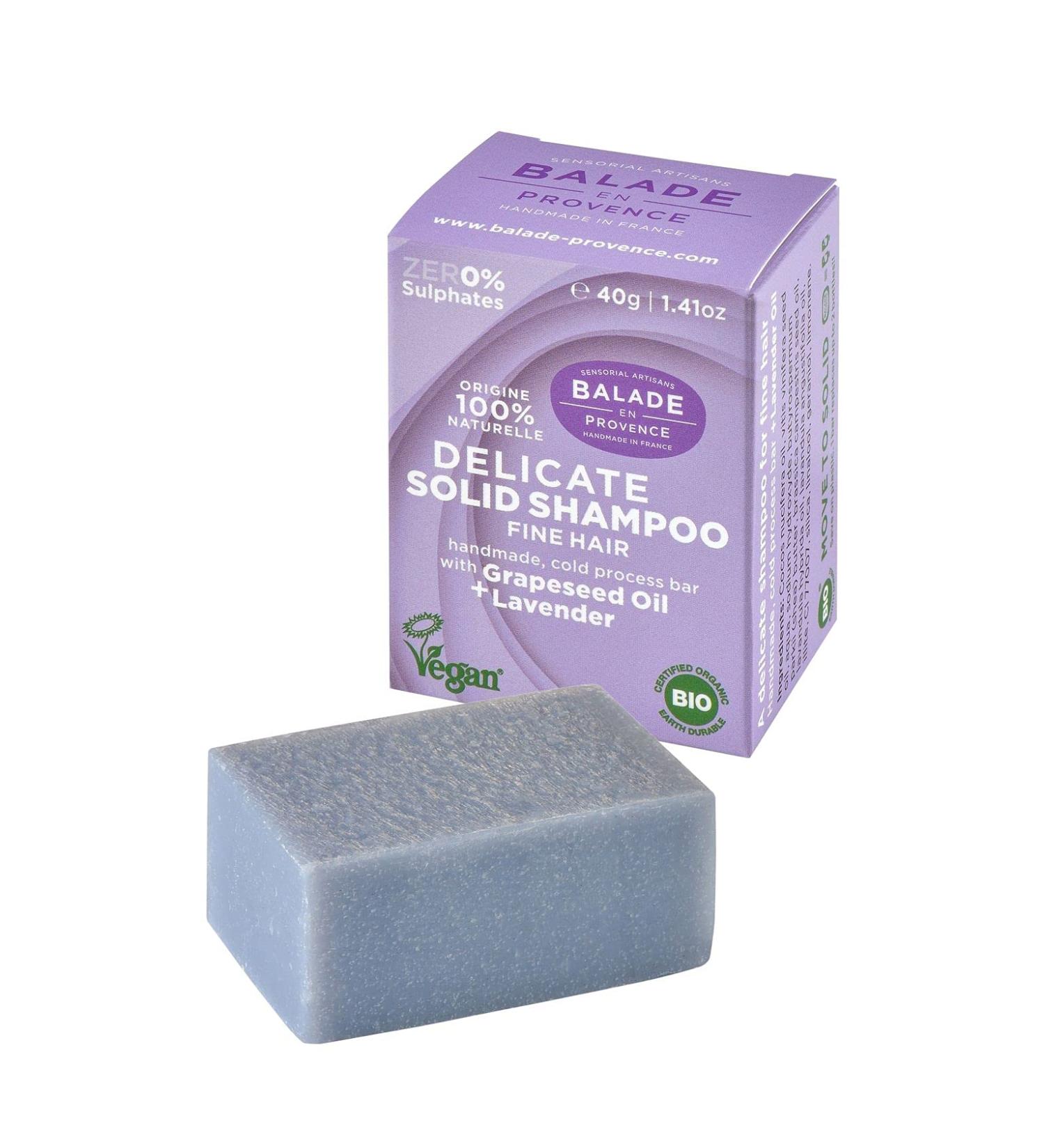 Balade en Provence Organic Solid Shampoo Bar | for Thin Hair | Lavender Scent | 40g - Buy Online on GoSupps.com