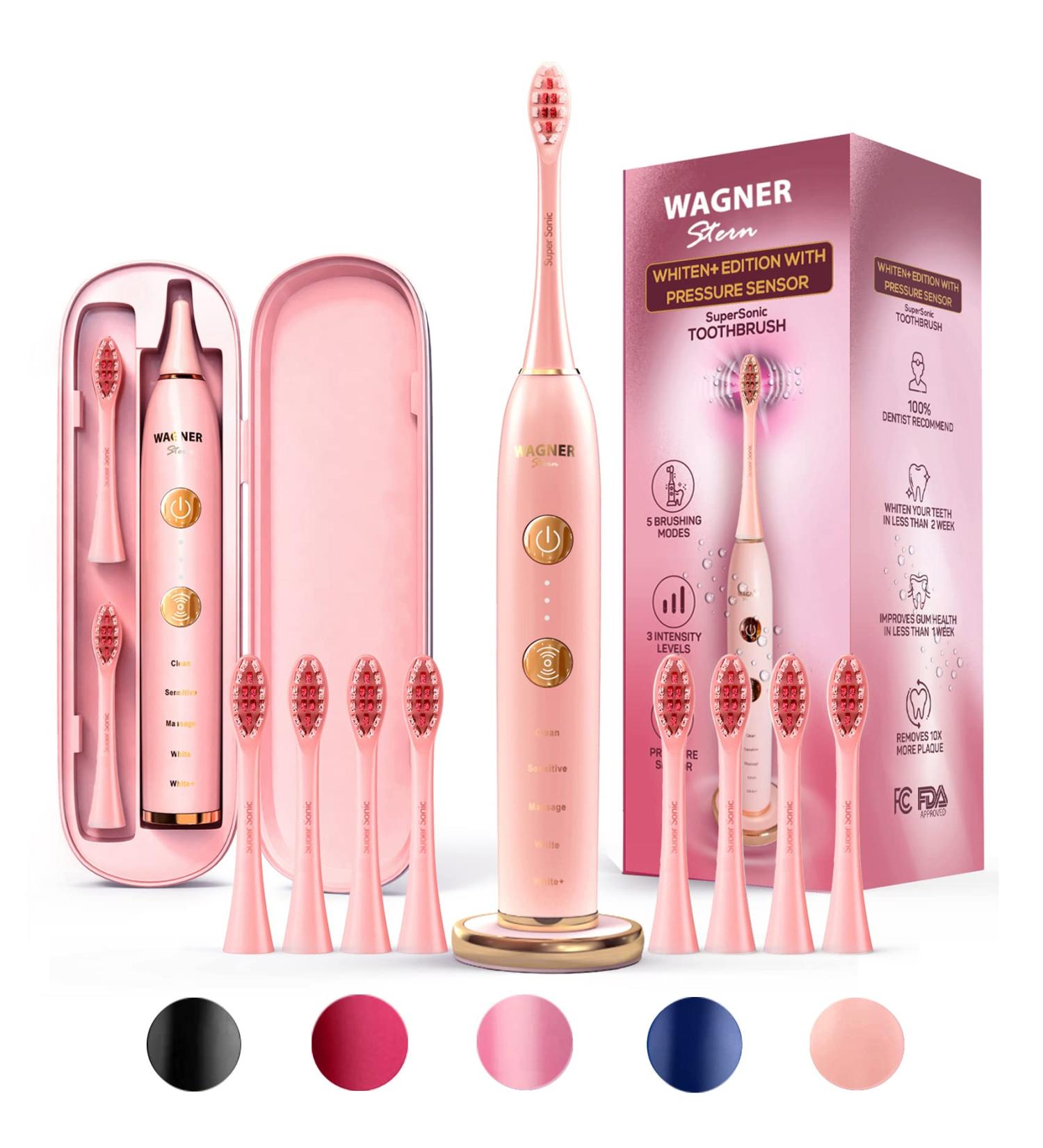 Wagner Stern WHITEN Edition Electric Toothbrush - 5 Brushing Modes, Pressure Sensor, 3 Intensity Levels - Orchid Pink - Buy Online on GoSupps.com