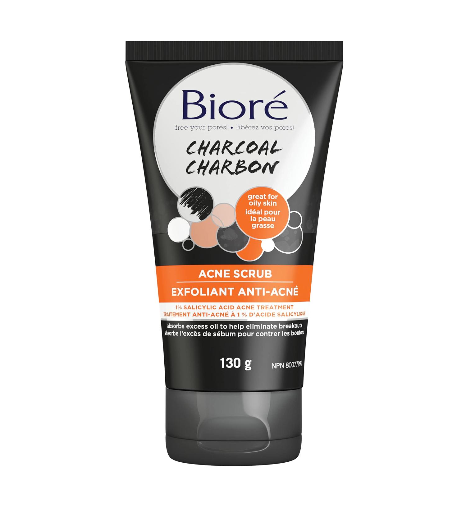 Bior Charcoal Acne Scrub Exfoliating Wash for the Face (130 g) - Buy Online on GoSupps.com