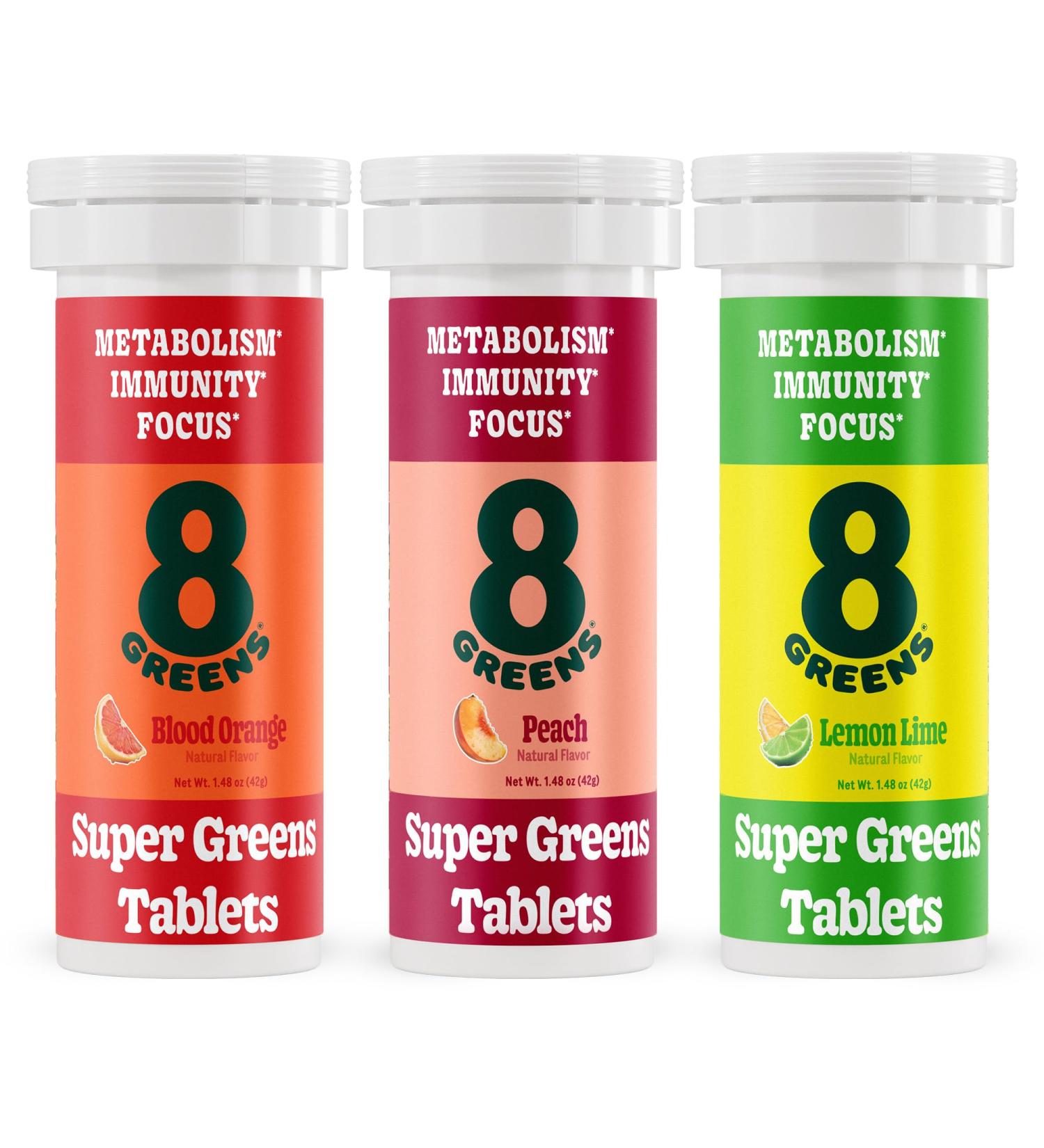 8Greens Supergreens Tablets | Super Greens Powder Superfood Tablet Metabolism Immunity & Focus Daily Greens Effervescent Tablets Organic: Aloe Vera Spirulina Chlorella Variety 30 Servings Variety 10 Count (Pack of 3) - Buy Online on GoSupps.com