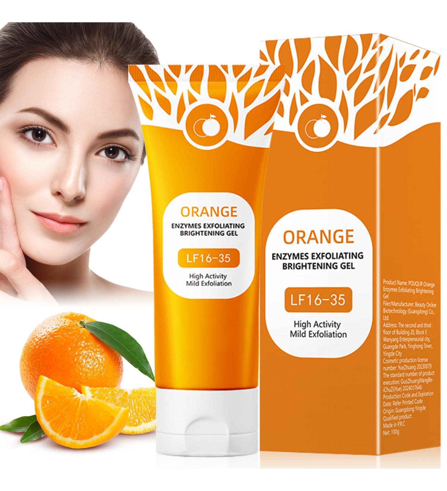 Orange Exfoliating Brightening Gel Gel Exfoliant aux Enzymes D'Orange Gommage Corps Exfoliant Gels Peeling Exfoliants claircissant Visage Moisturizing Scrub Hydratant Nettoyant en Profondeur 100 g (Lot de 1) - Buy Online on GoSupps.com