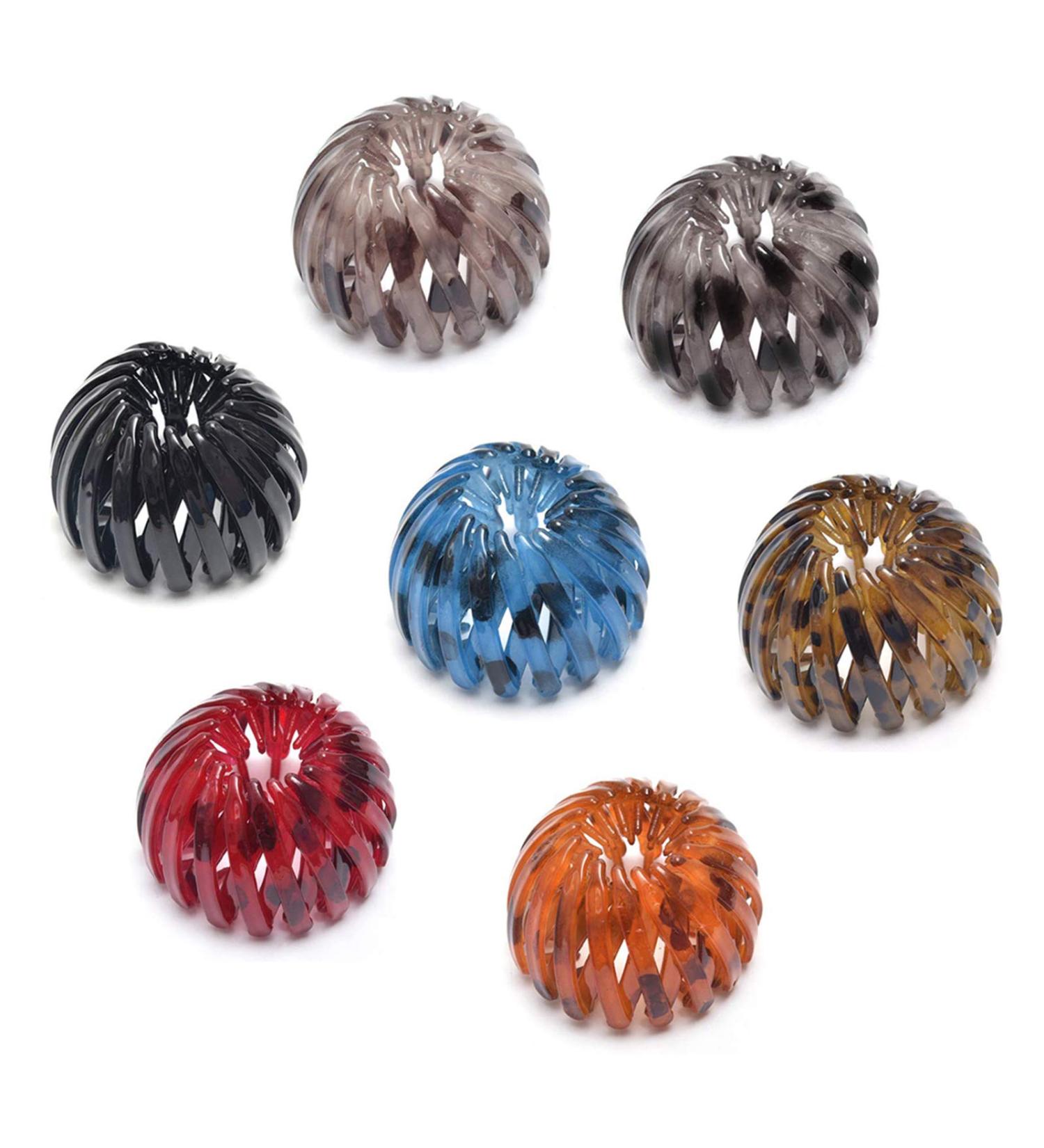 Colorful Bird Nest Hair Holder Set - 7 PCS Plastic Ball Bun Ponytail Hair Clips for Women - Buy Online on GoSupps.com
