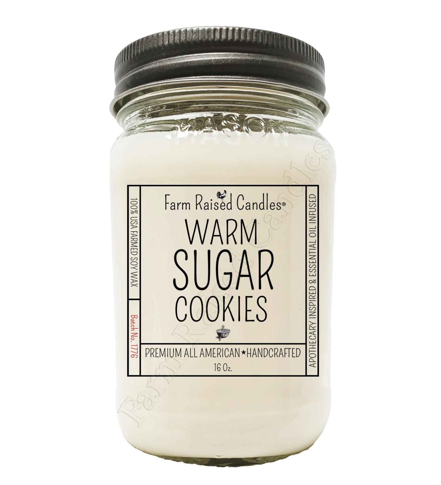 Warm Sugar Cookies Candle - 16oz | 80+ Hour Burn | Handcrafted USA Farmed Soy Wax | Gift Ready Mason Jar - Plant-Based & Natural - Buy Online on GoSupps.com