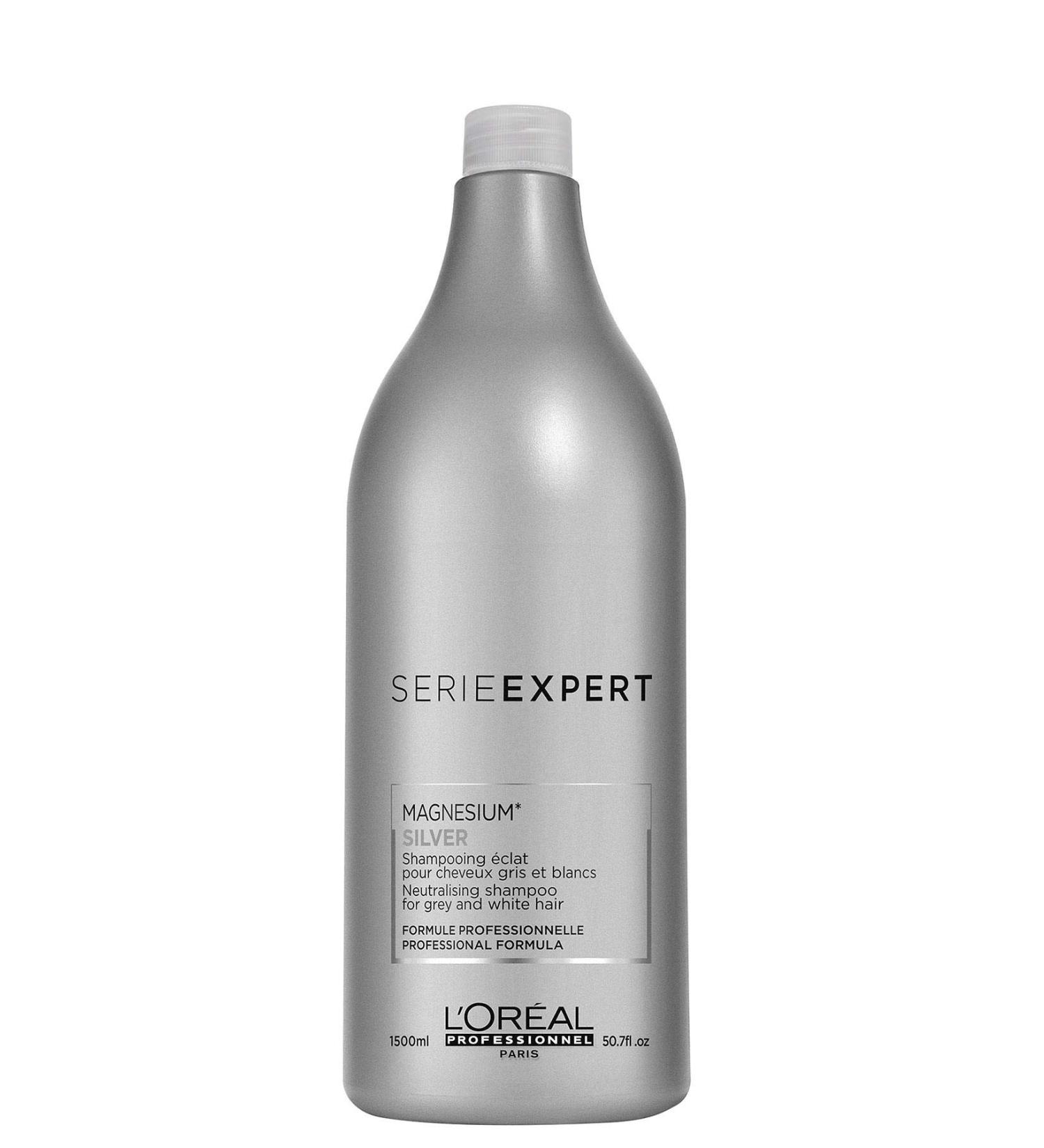 L'Or al Professionnel Anti-Gelbstich shampoo for fine gray and bleached hair violet pigments series Expert Silver Shampoo Unparrowed 1.5 l (1 Pack)