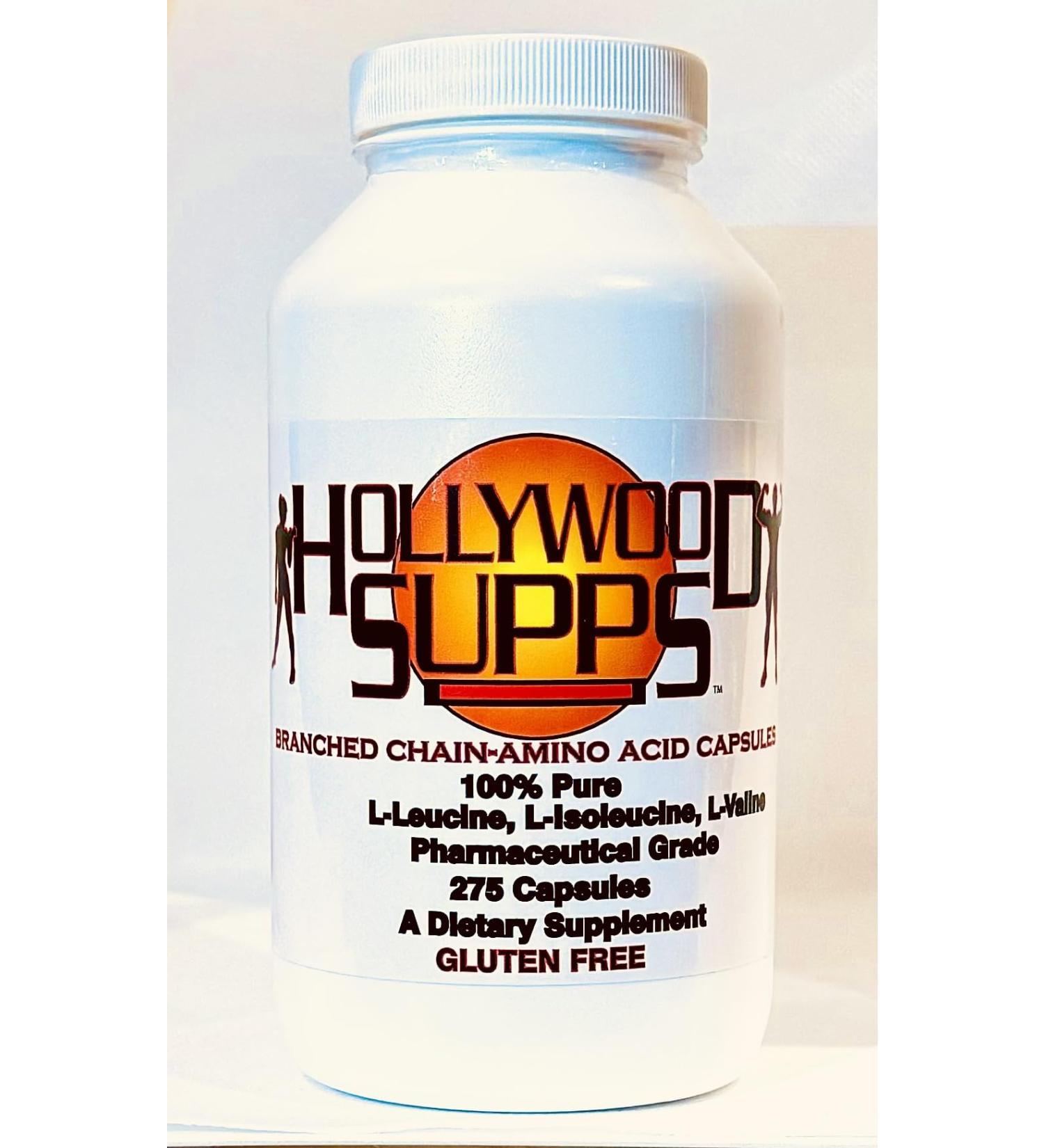 Hollywood Supps BCAA Capsules - 100% Pure 3200mg - Made in USA | Fast International Shipping - Buy Online on GoSupps.com