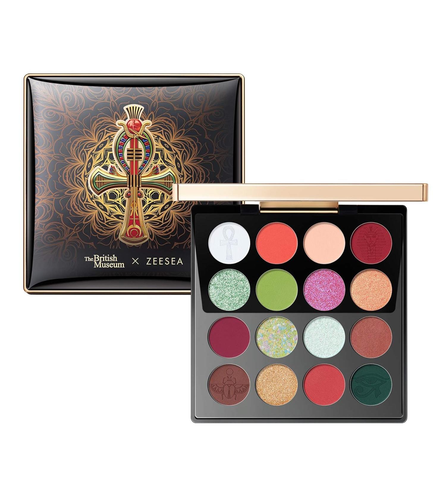 Egypt Eyeshadow Palette The British Museum Collection Matte Shimmer Glitter Blendable High Pigmented 16 Shades Eye Makeup Palette (05# Ankh) - Buy Online on GoSupps.com