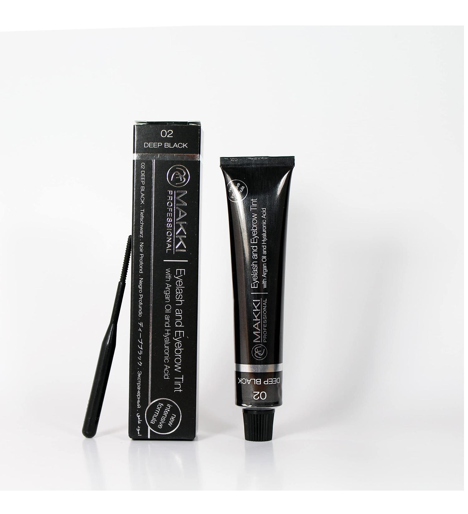  Makki 02 Deep Black Makki Intensive Professional Eyelash and Eyebrow Tint with Argan Oil and Huauronic Acid 22 ml - Buy Online on GoSupps.com