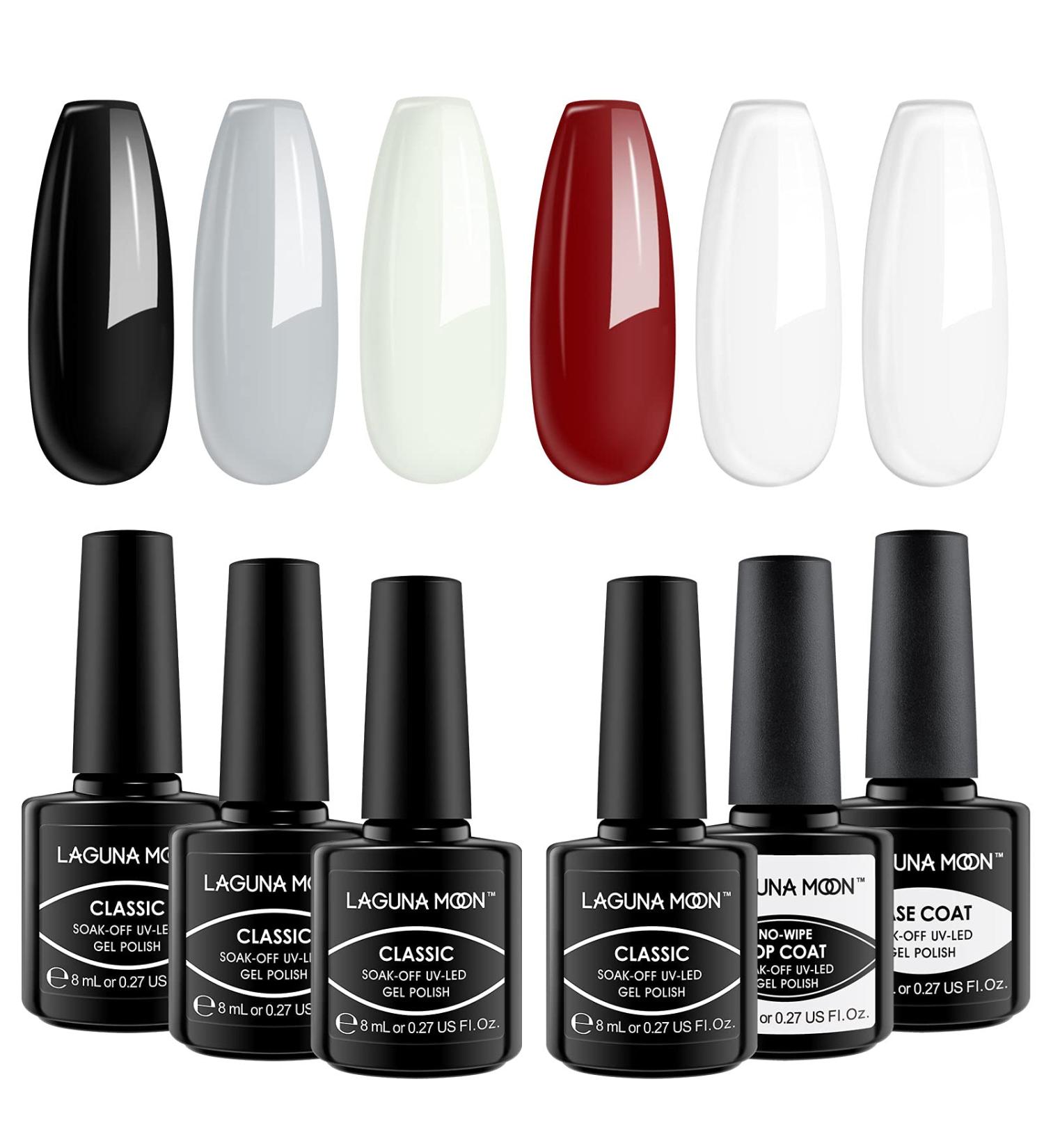 Lagunamoon Gel Nail Polish Set 4 Colours Gel Polish Soak Off UV LED Manicure Set With Base Top Coat Requires Drying Under Nail Lamp-Oscar Collection Oscar Collection | Salon-Grade Polish - Buy Online on GoSupps.com