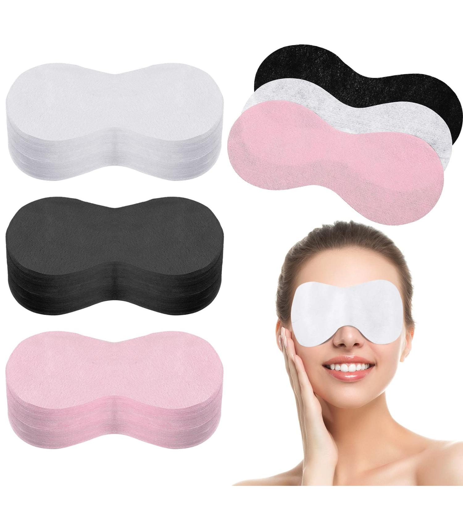 Lounsweer 600-Piece Disposable Eye Mask Paper for Skincare Spa - Non Woven Eye Care Cotton Pads - Black/White/Pink - Buy Online on GoSupps.com