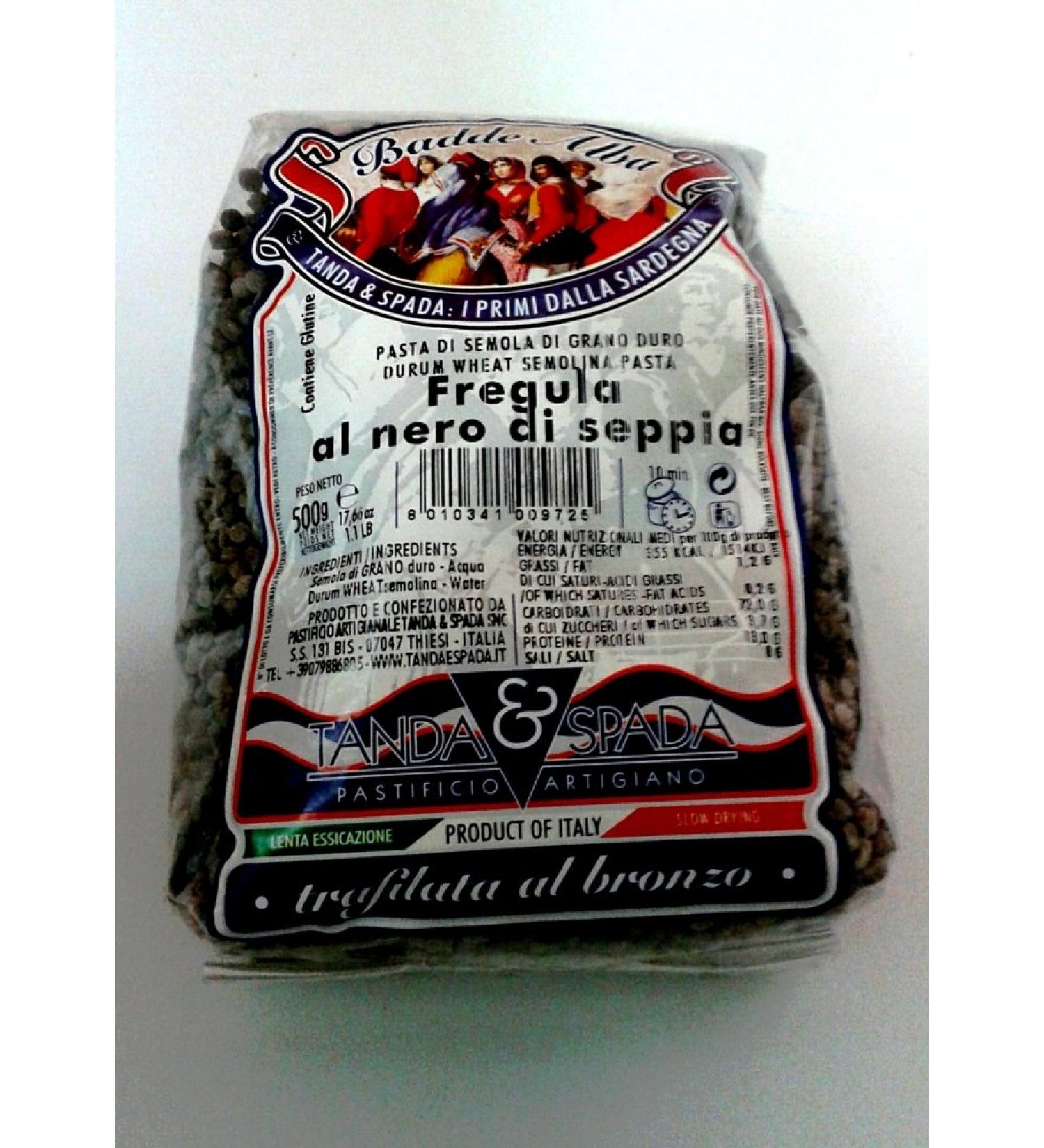 TANDA E SPADA Sardinian fregula in sepia black Tanda & Sword cf 500 g