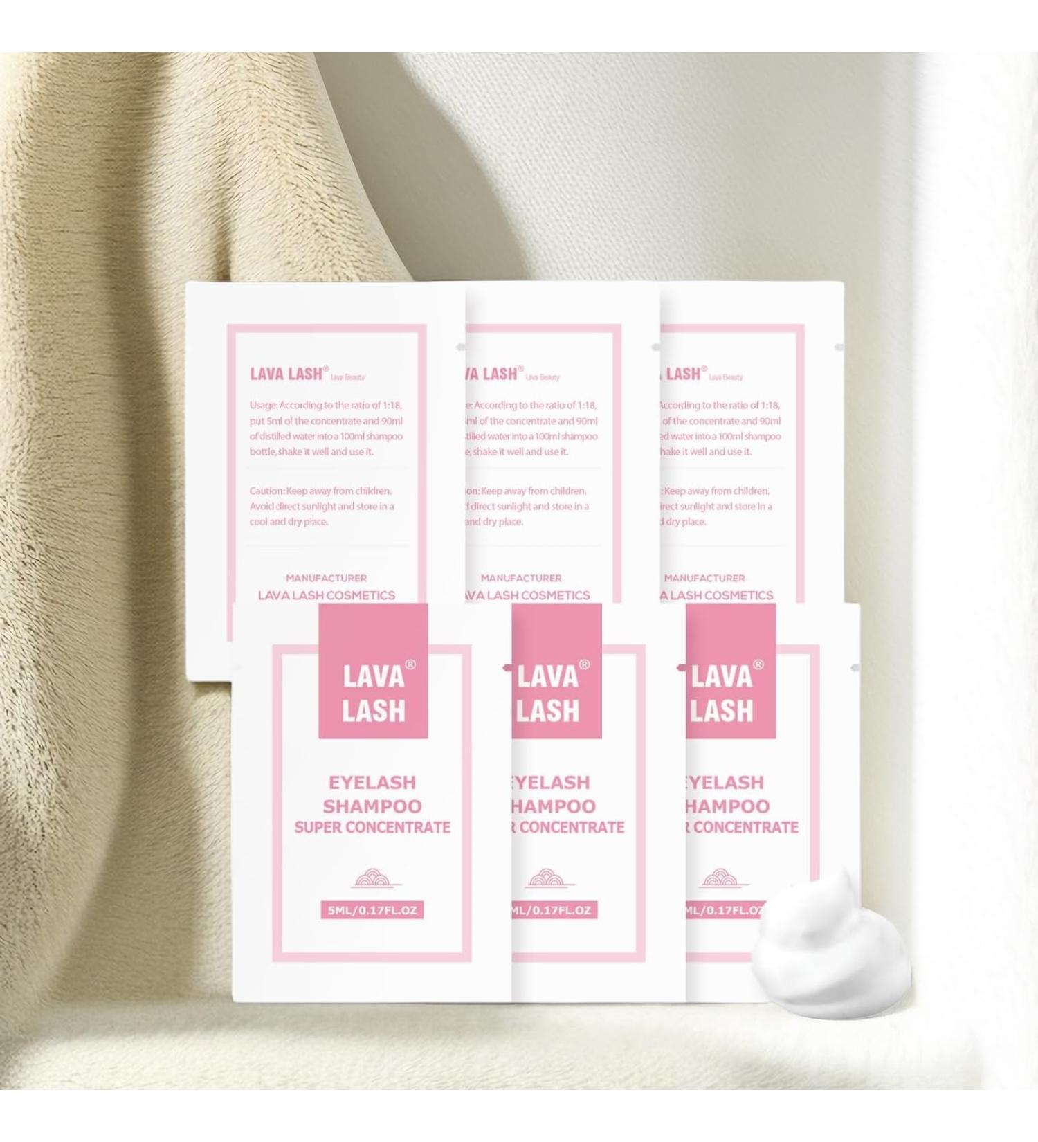 Buy LAVA Lash Shampoo Concentrate 5ml - 6PCS Eyelid Foaming Cleanser for DIY Lash Extensions - No Sensitivity - Perfect for Salon & Home Use - Buy Online on GoSupps.com