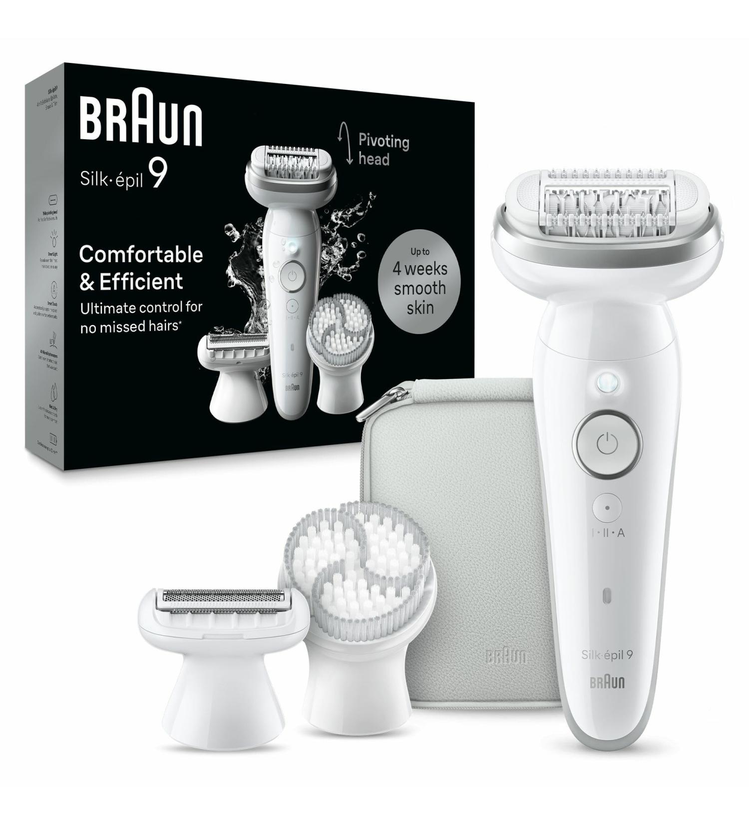 Braun Silk- pil 9 women's epilier electrical epilator for women with flexible head for simple epilation wet & dry long smooth skin 9-061 white/silver