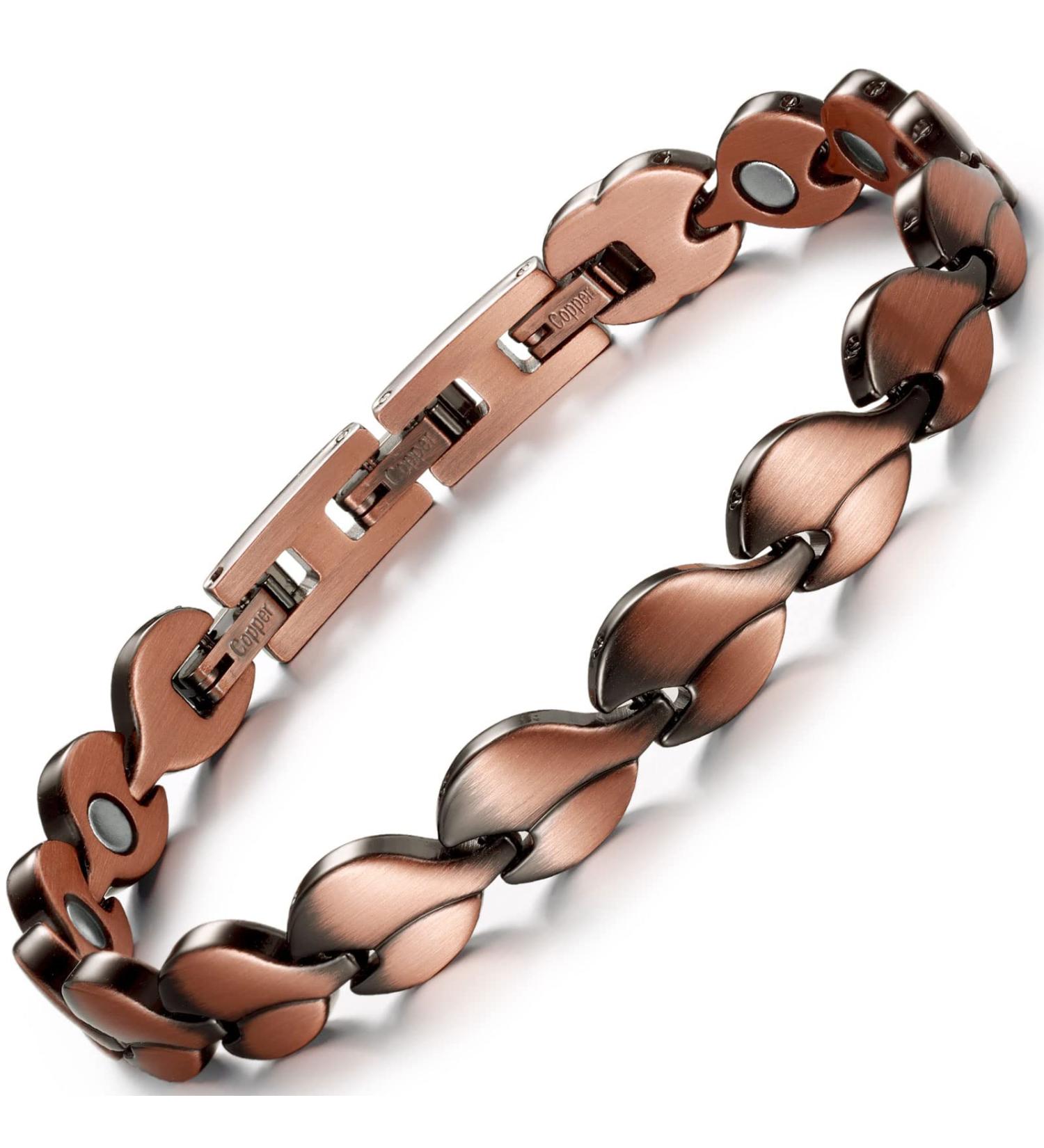 Rainso Elegant Women's Pure Copper Magnetic Therapy Bracelet - Healthy Magnetic Field Wellness Gift - Buy Online on GoSupps.com