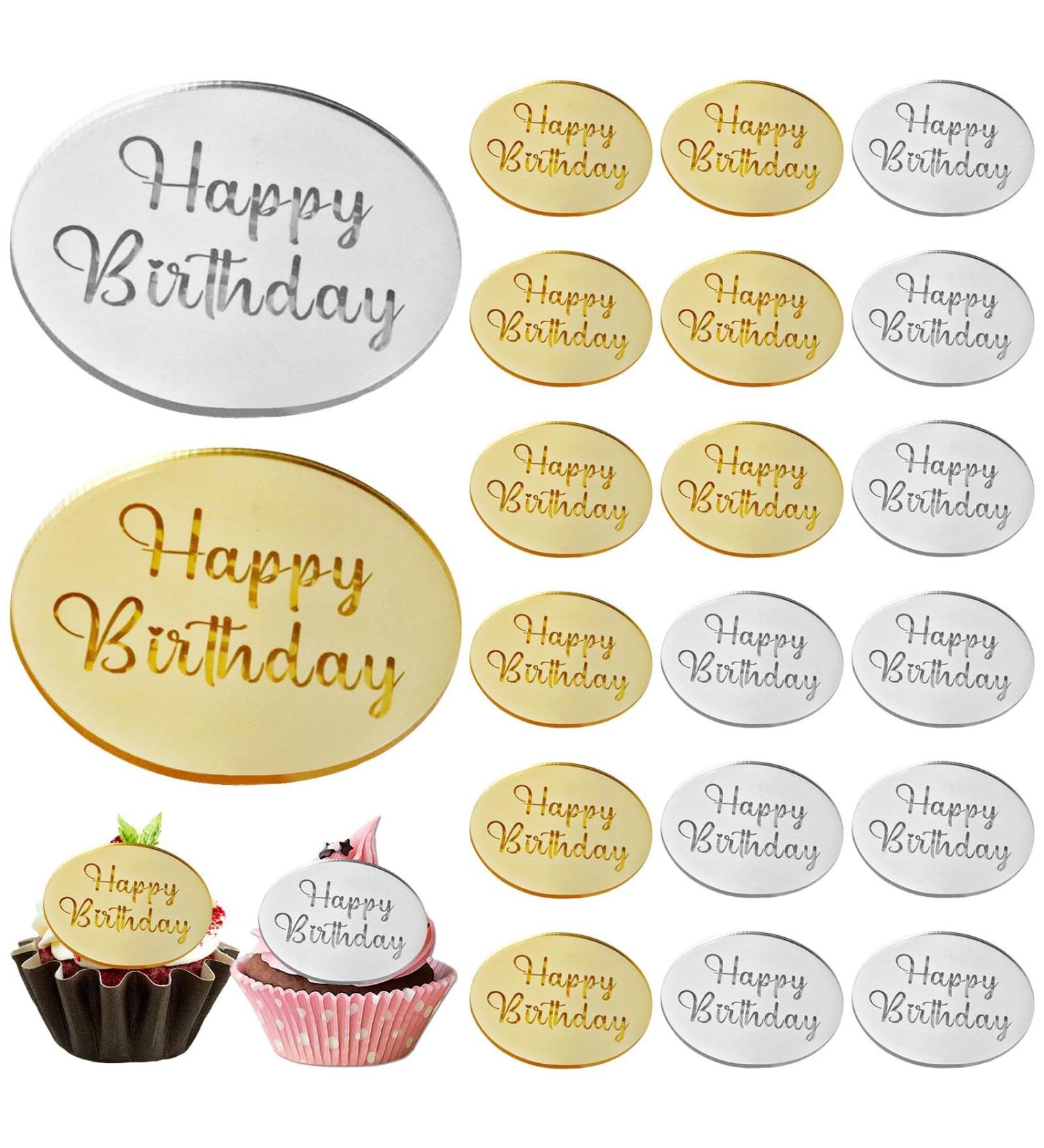 20pcs 2inch Acrylic Cake Topper Acrylic Blanks Birthday Cake Toppers for Birthday Party Cake Decoration Supplies - Buy Online on GoSupps.com