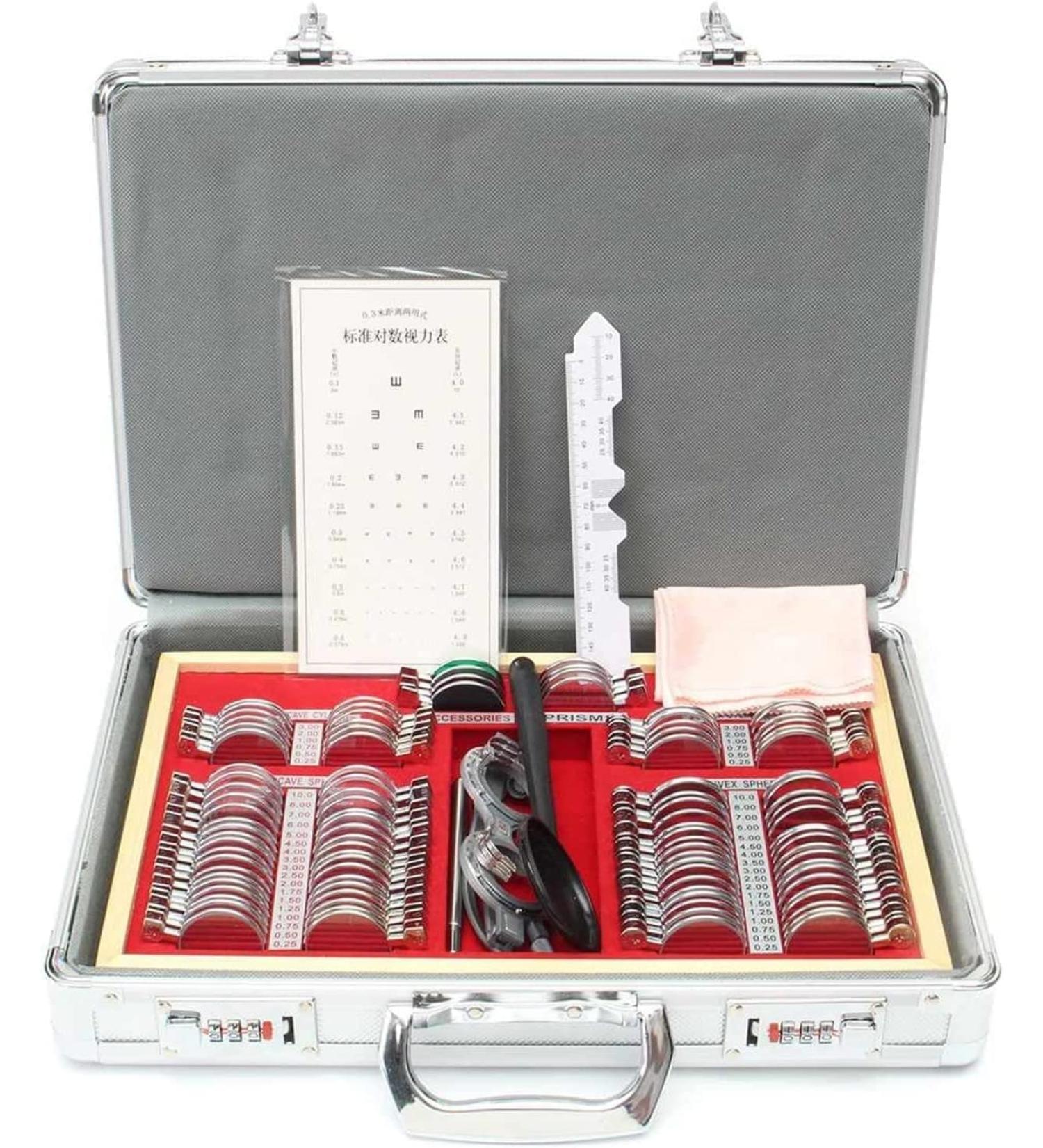 Buy Optical Trial Lens Frame Kit - 104-Part Plastic Test Liners & Aluminum Case for Optometry | International Shipping - Buy Online on GoSupps.com