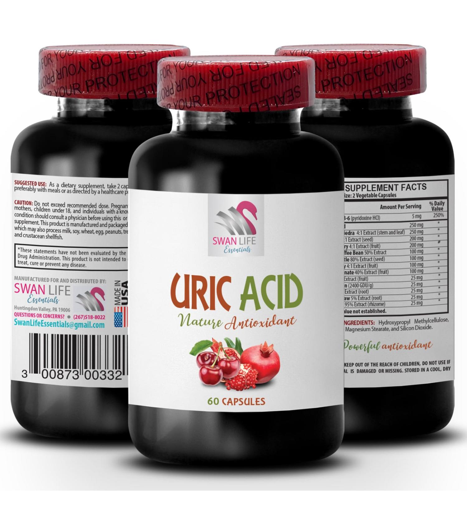 Natural Ways to Lower uric Acid - URIC Acid - Supplements for uric Acid Supplements to Lower uric Acid Tart Cherry Extract Capsules Tart Cherry Pills Green Coffee Bean Extract 1Bot 60Caps - Buy Online on GoSupps.com