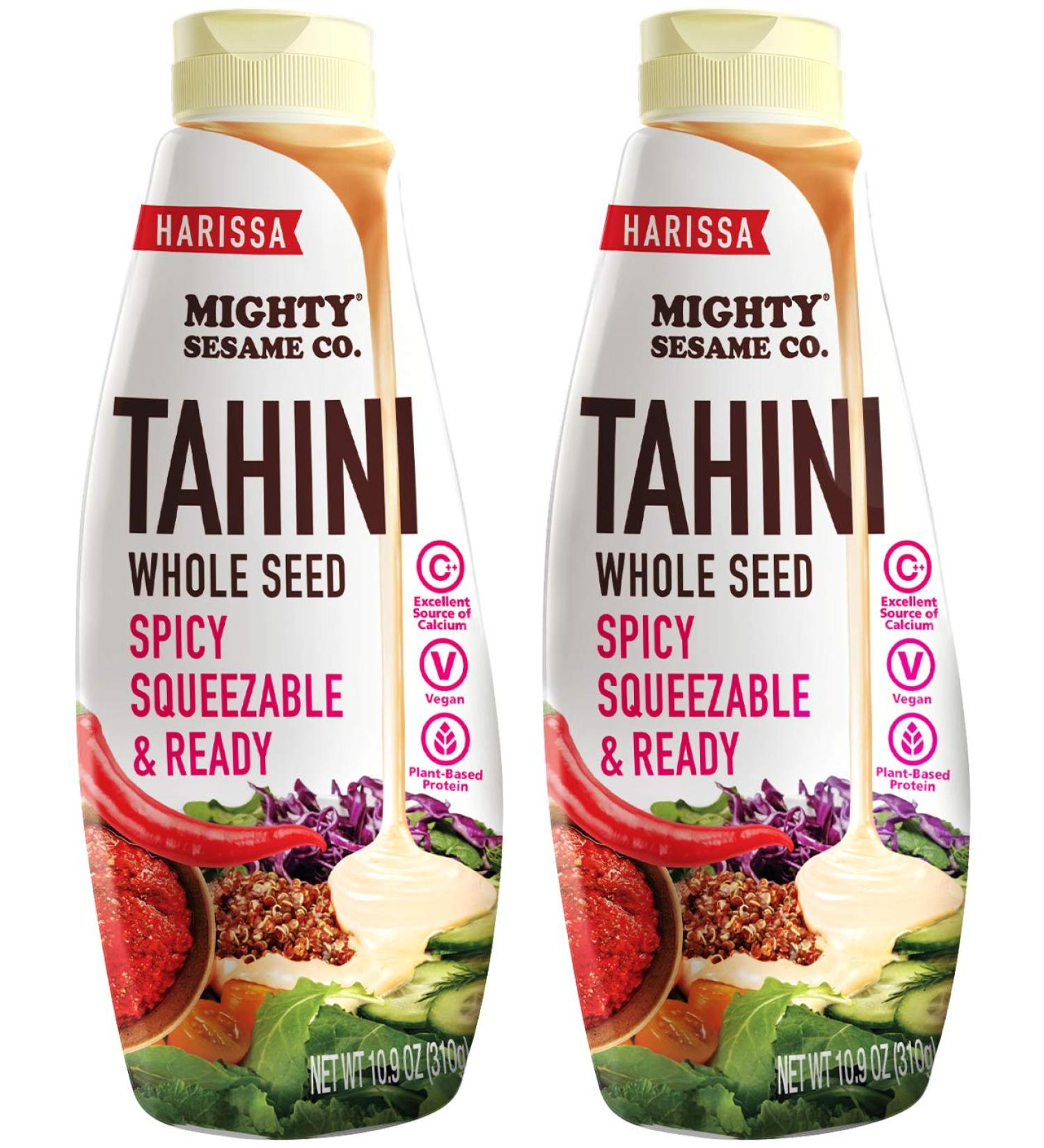 Mighty Sesame Co. Harissa Tahini 10.9oz (2 Pack) - Spicy Chili Sesame Paste | Gluten-Free, Vegan, Non-GMO, Keto-Friendly, Kosher - Buy Online on GoSupps.com