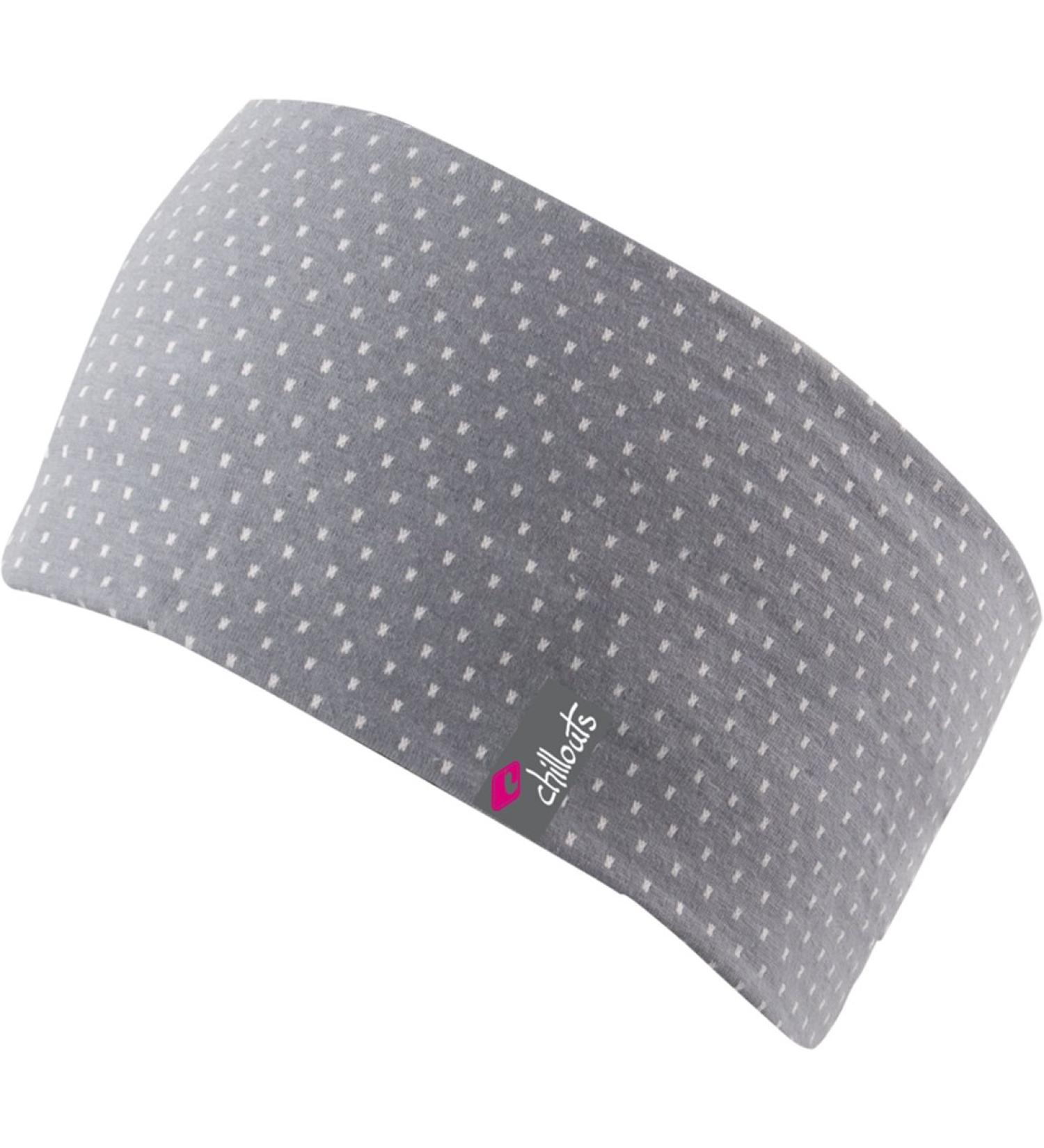 FEINZWIRN Eton - sporty headband made of cotton jersey in many colors double-layered (grey-dotted)