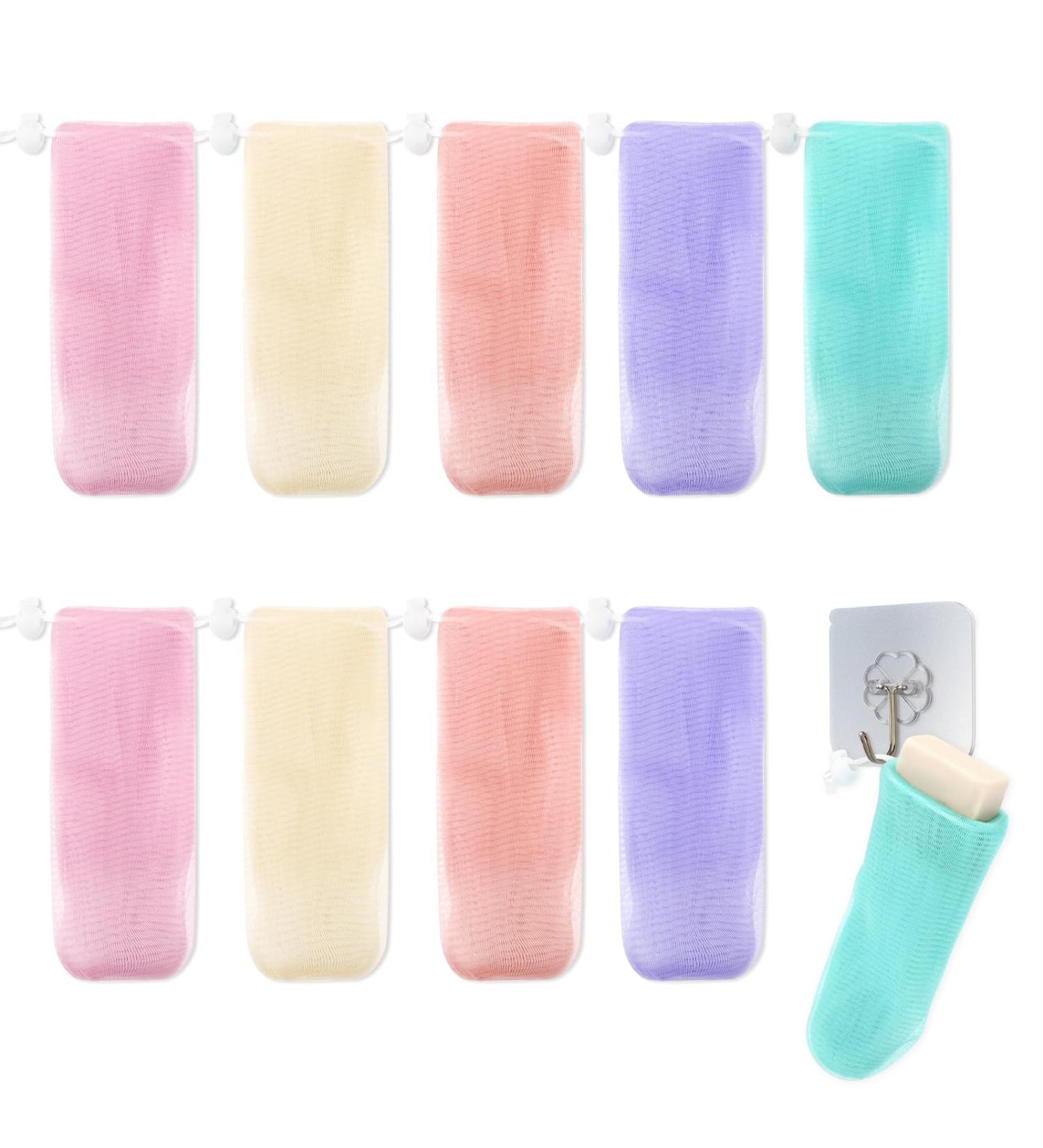 DSLSQD 10 Eco-Friendly Soap Bags - Natural Soap Sack for Solid Soap & Shampoo - Perfect for Shower Gel & Soap Remains - Buy Online on GoSupps.com