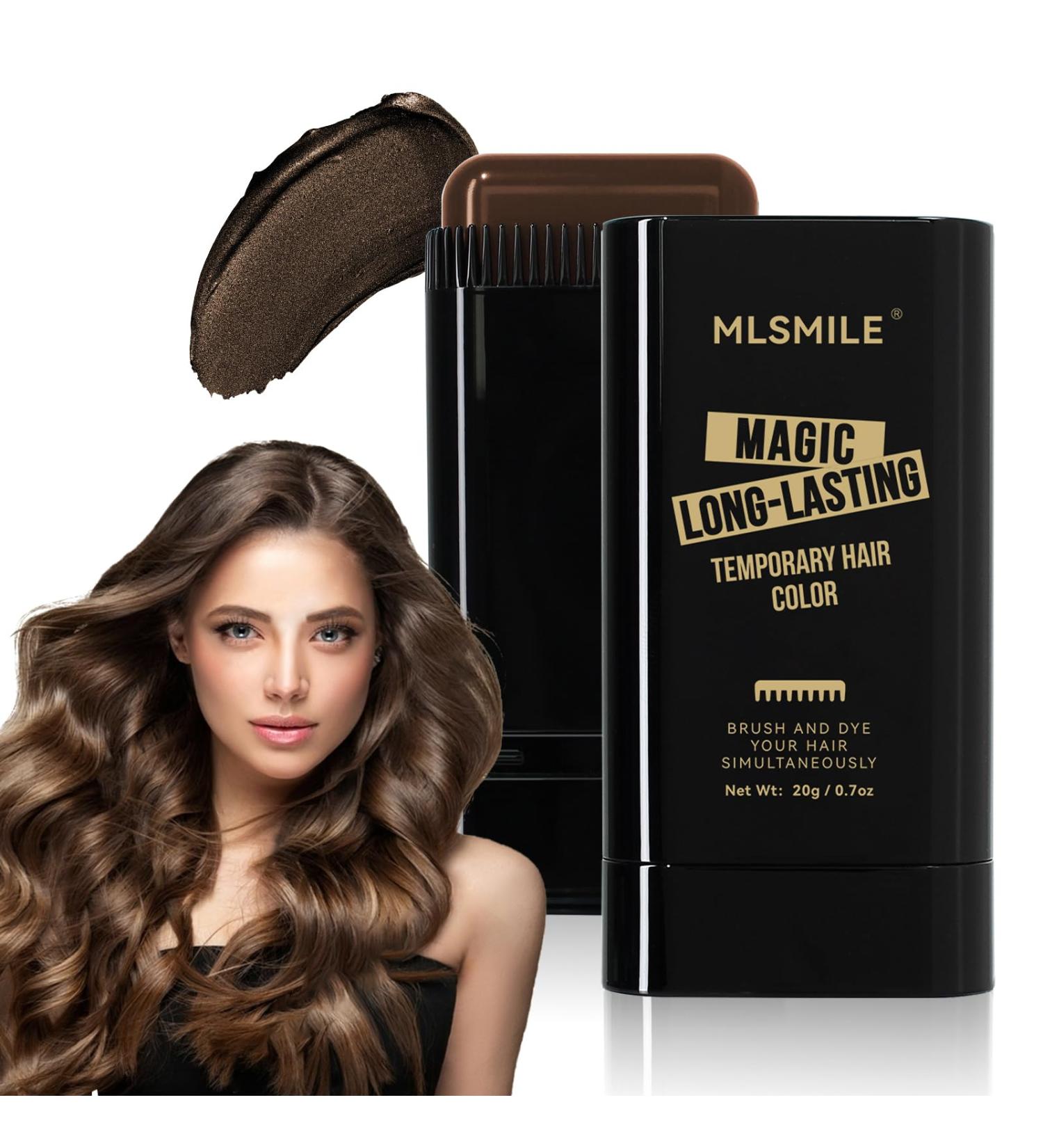 Peigne Colorant 2 en 1 pour Cheveux B ton Correcteur Couleur Anti-Chevaux Blancs - Imperm able R sistant la Transpiration Pratique et S curis Marron - Buy Online on GoSupps.com