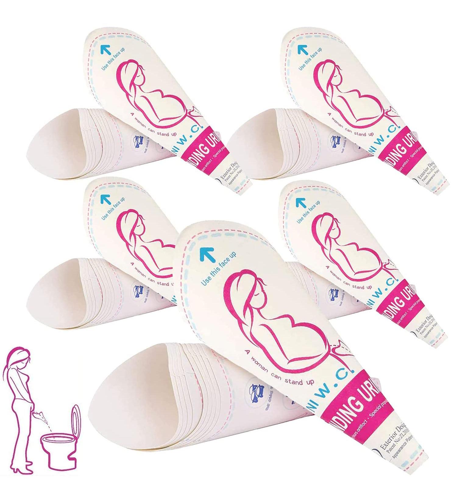 JIURUN Disposable Female Urination Device - 50 PCS | Portable Urinal Funnel for Women | Stand & Pee for Travel, Camping, Outdoor Activities | Ideal for Pregnant & Wounded Women - Buy Online on GoSupps.com