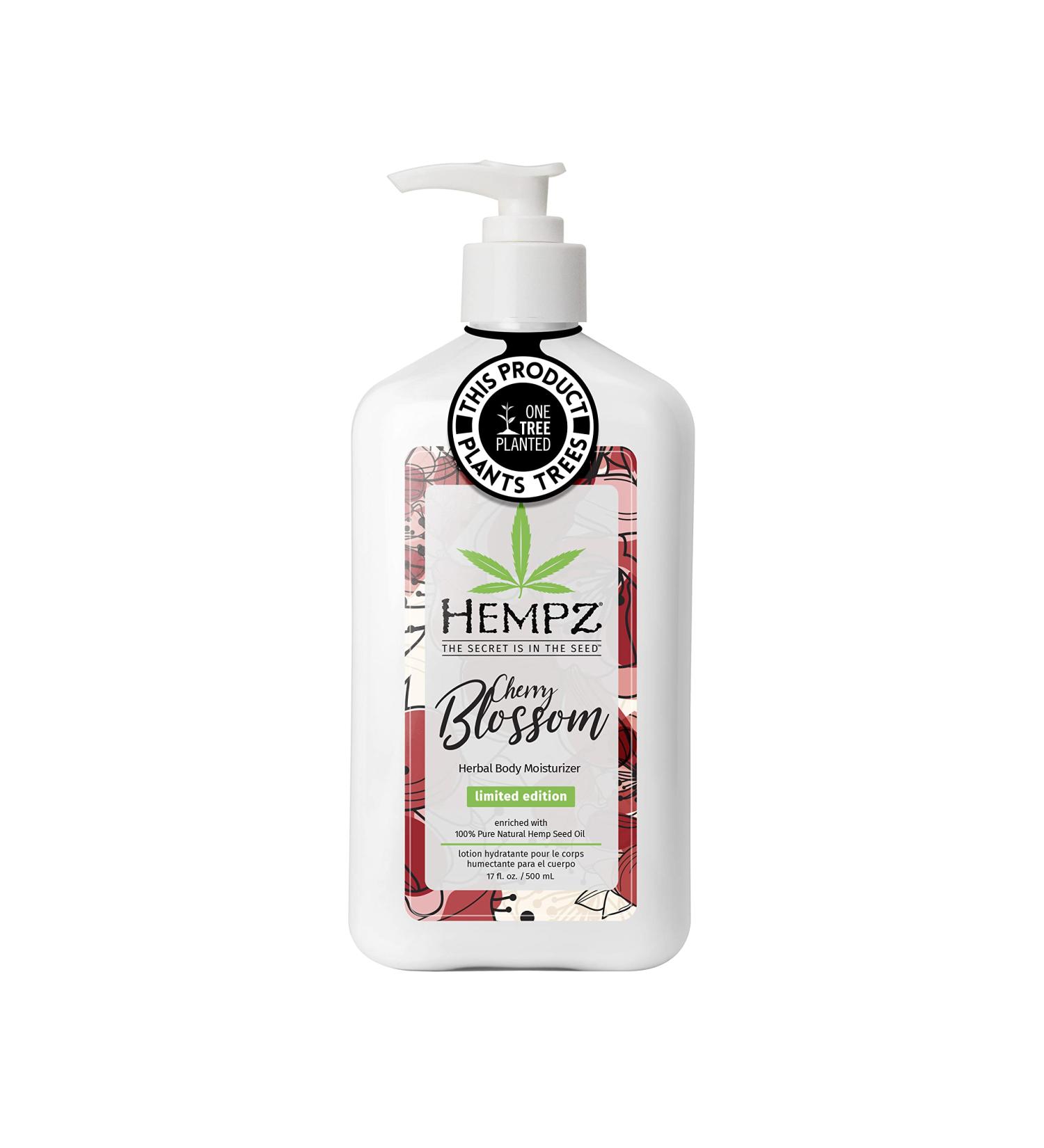 Hempz Body Lotion - Cherry Blossom Limited Edition Daily Moisturizing Cream Shea Butter Aloe Cherry Extract Hand and Body Moisturizer - Skin Care Products Hemp Seed Oil - 17 Fl Oz - Buy Online on GoSupps.com
