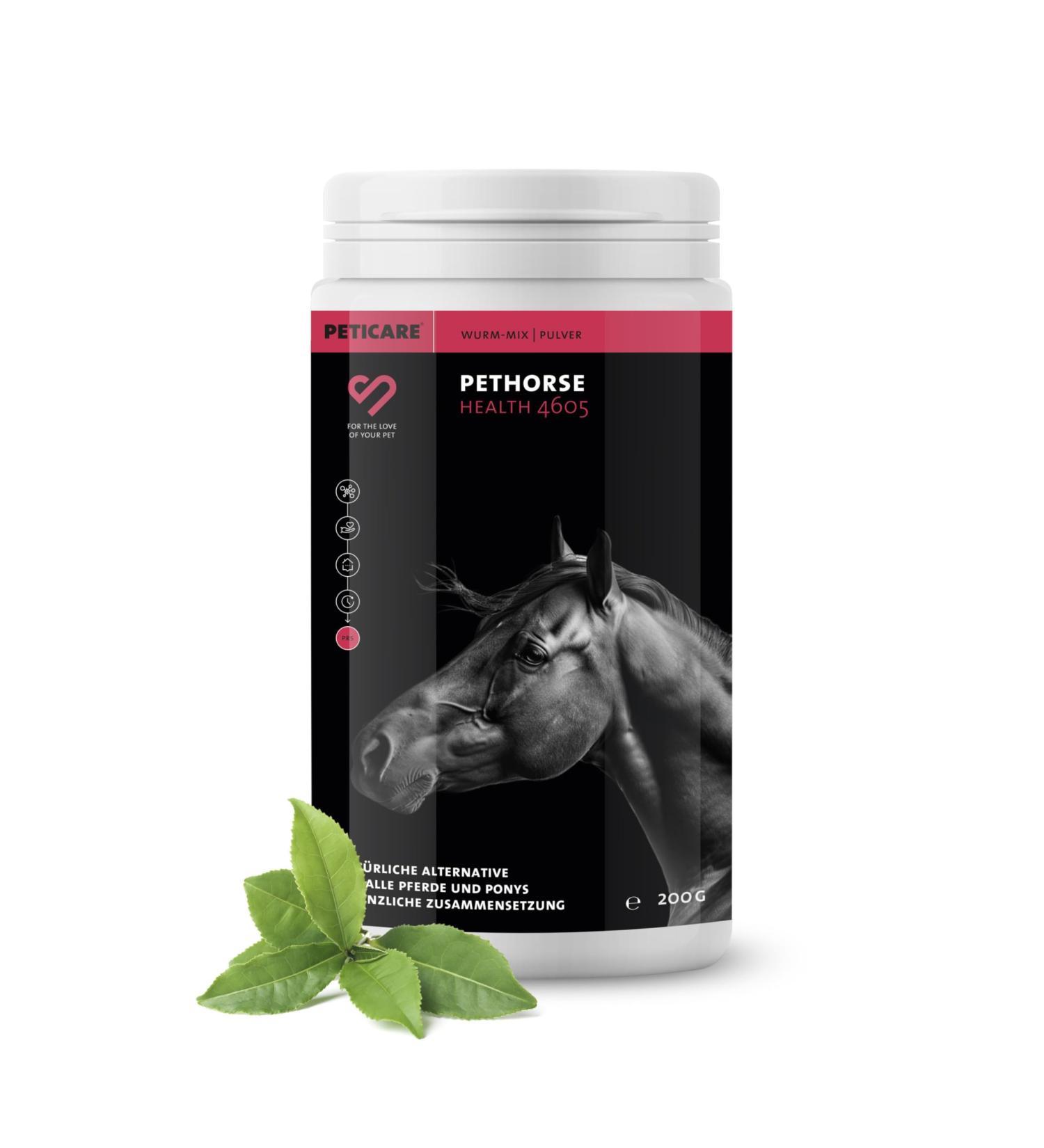 Peticare Worm Mix Powder for Horses - Natural Alternative to Worm Treatment & Infestation | Vegetable Ingredients & Wormwood | 200g | Pethorse Health - Buy Online on GoSupps.com