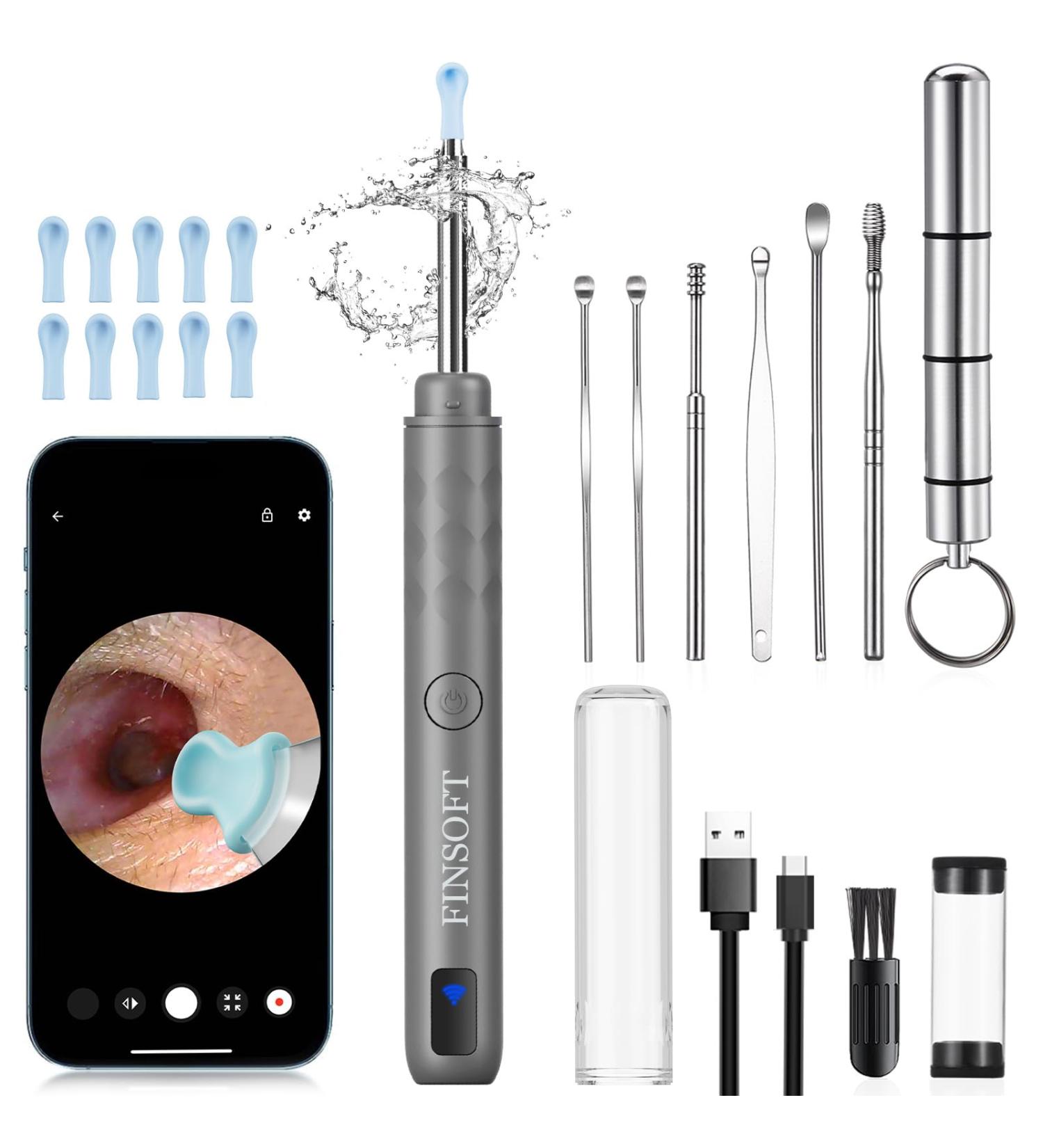 Premium Ear Wax Removal Tool Camera - 1296P HD LED Lights & Complete Ear Cleaning Kit for iOS & Android - Buy Online on GoSupps.com