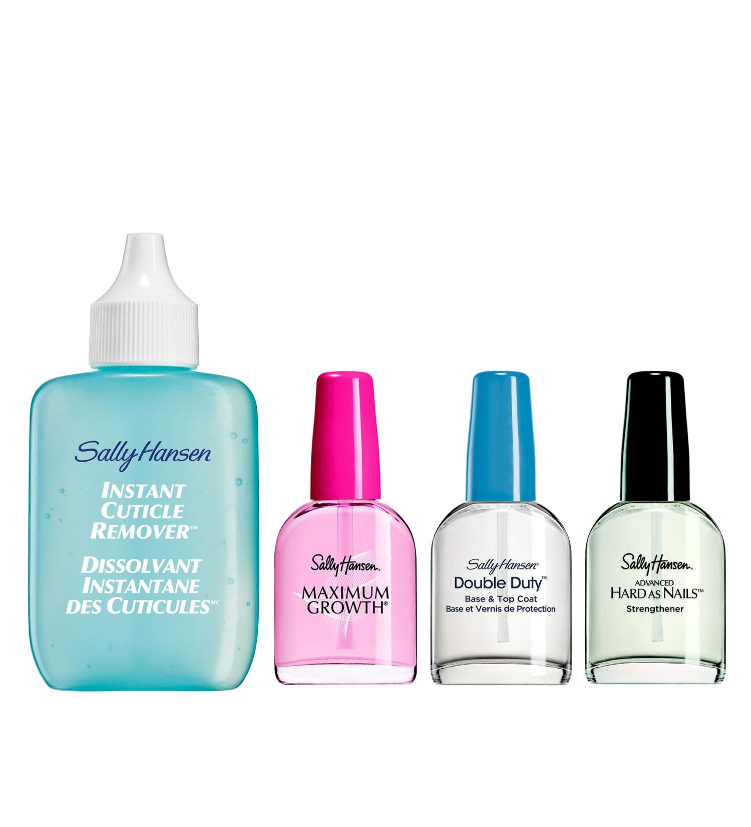 Sally Hansen Instant Cuticle Remover Easy to Use Gel - 29.5 ml with Hard As Nails with Nylon Nail Treatment Formula with Double Duty Strengthening Base and Top Coat - Buy Online on GoSupps.com