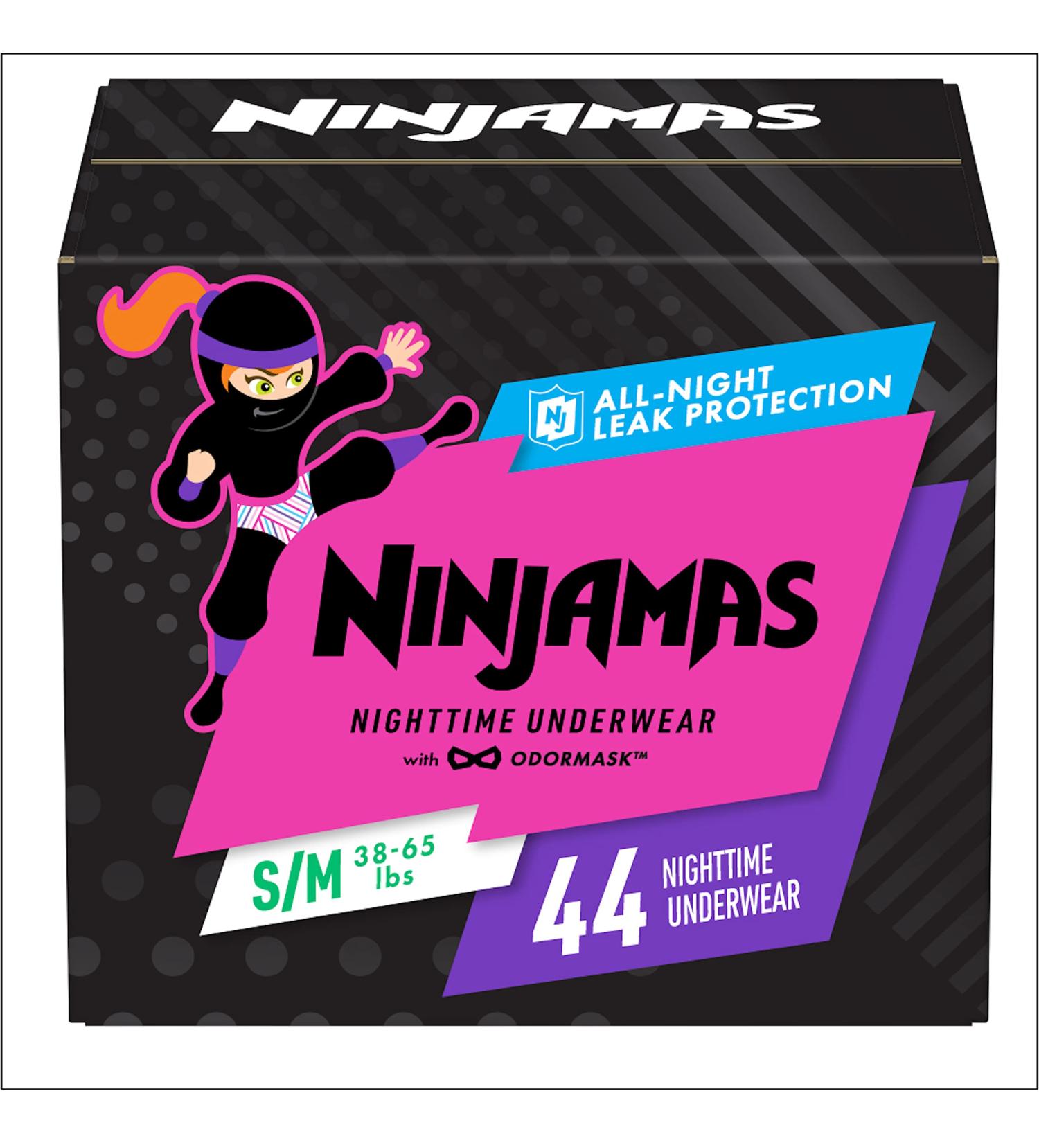 Pampers Ninjamas Girls Nighttime Underwear Size S/M 38-65 lbs 44 Count - Packaging May Vary - Buy Online on GoSupps.com