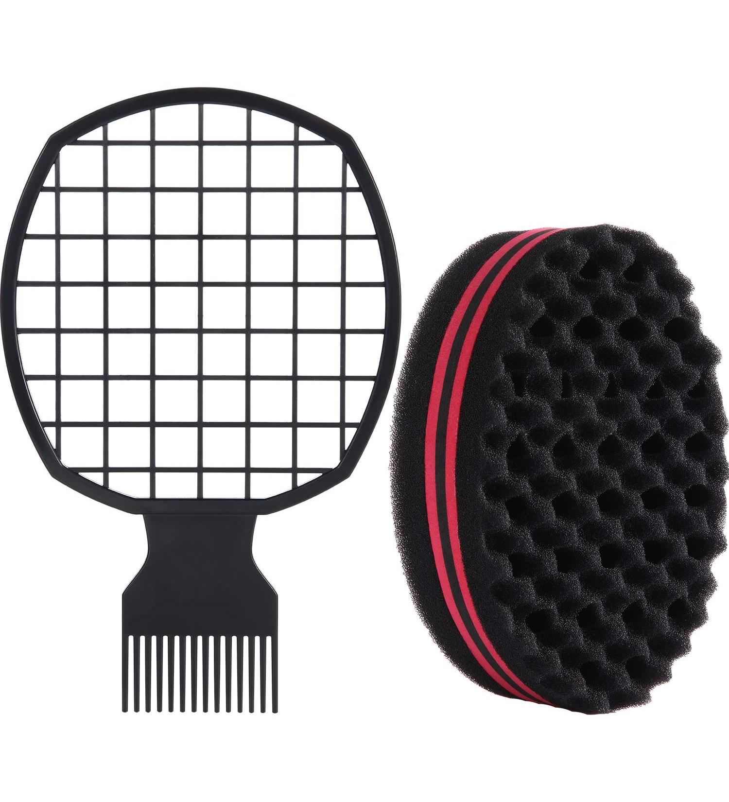 2 Pieces Afro Twist Hair Comb and Brush Set for Natural Hair - Black - Buy Online on GoSupps.com