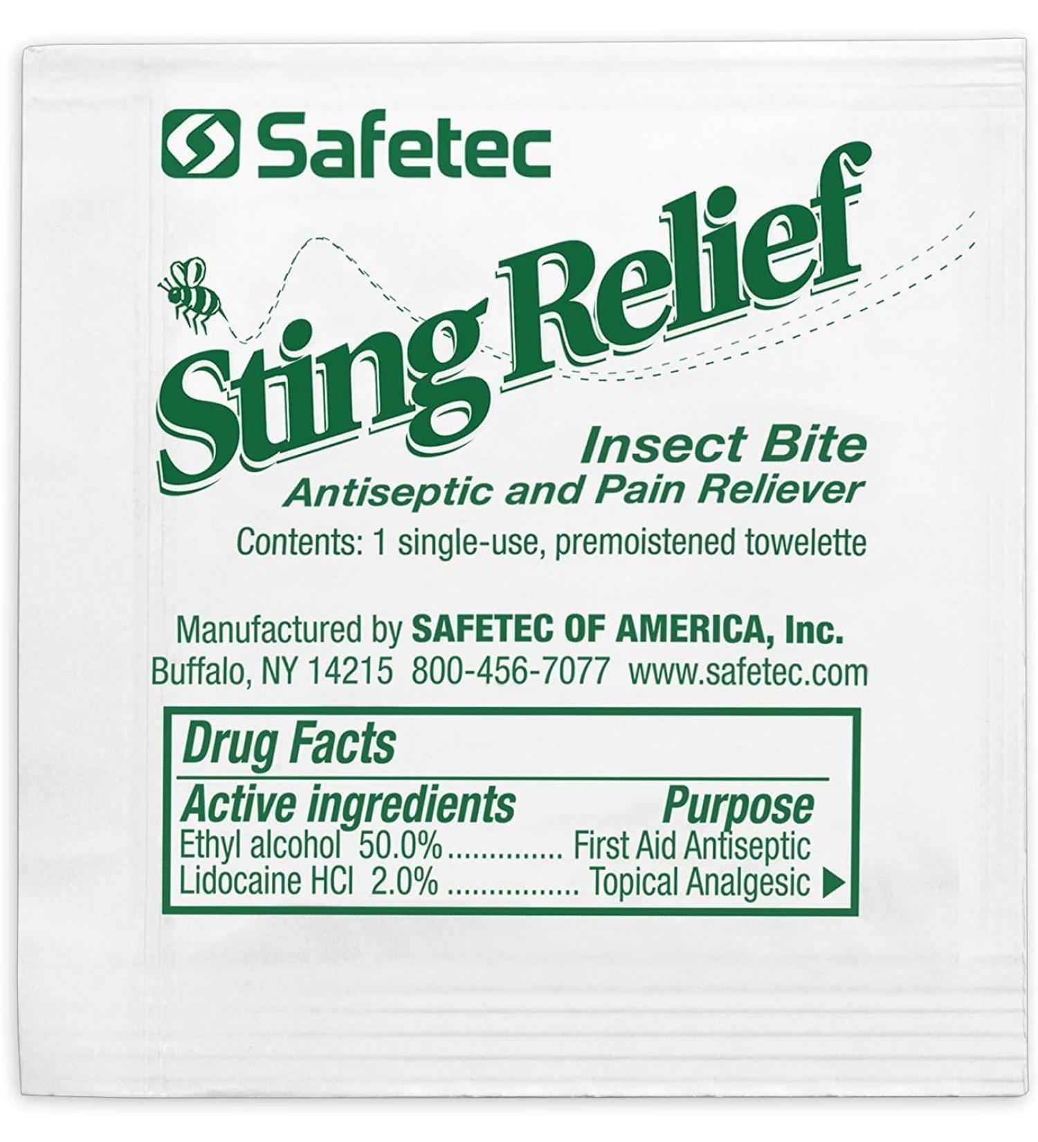 Safetec Sting Relief Wipes 48 Count by Kaizen8