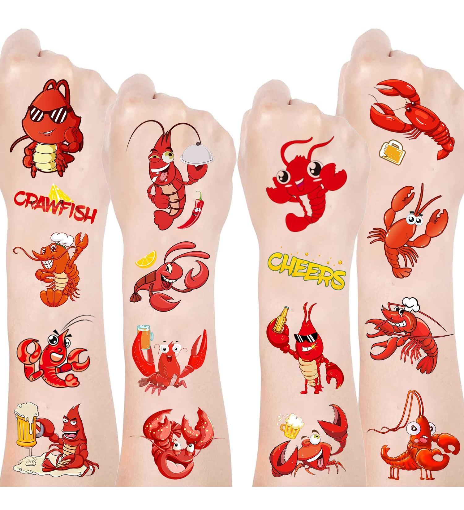 Crawfish Party Favor 24Sheets(144PCS) Crawfish Temporary Tattoosfor Crawfish Boil Party Supplies Lobster Party Decorations  Summer Picnic  Baby Shower Supplies Decorations - Buy Online on GoSupps.com