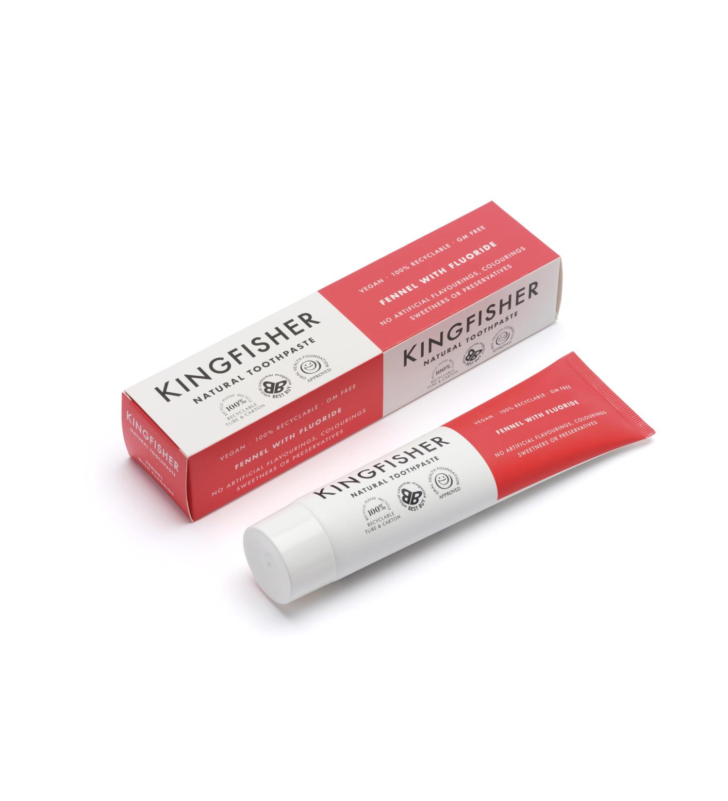  Kingfisher Kingfisher 12 x Fennel & Fluoride Toothpaste 100ml - Buy Online on GoSupps.com