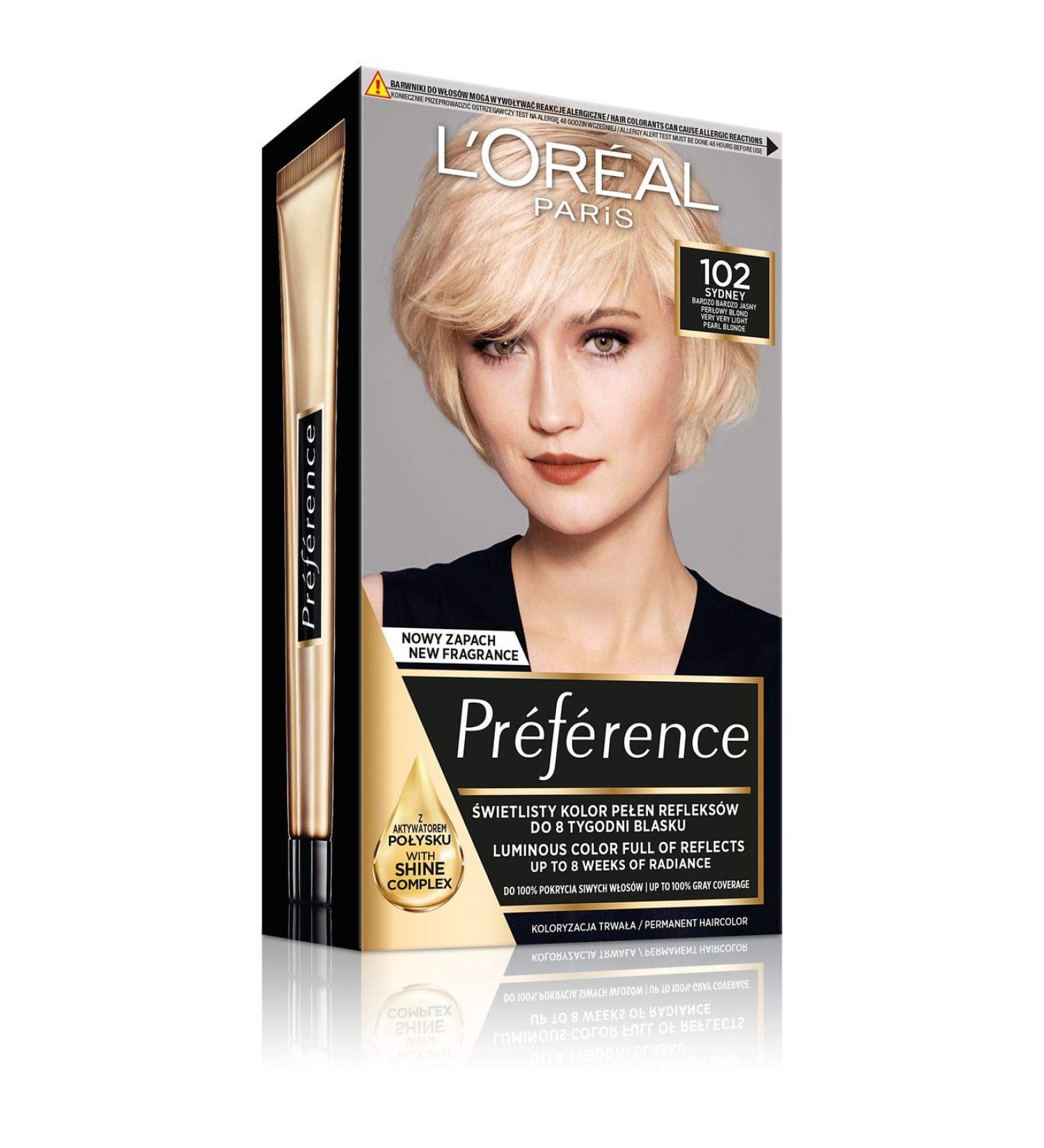  L'Oreal Paris L'Or al Paris Pr f rence 102 SYDNEY Very Light Pearl Blonde Hair Color - Buy Online on GoSupps.com
