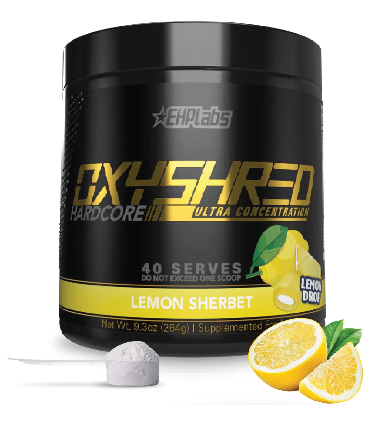 EHPlabs OxyShred Hardcore Thermogenic Pre Workout Powder for Shredding - Pre Workout Powder with L Glutamine & Acetyl L Carnitine Energy Boost Drink Mood Booster - Lemon Sherbet 40 Servings - Buy Online on GoSupps.com